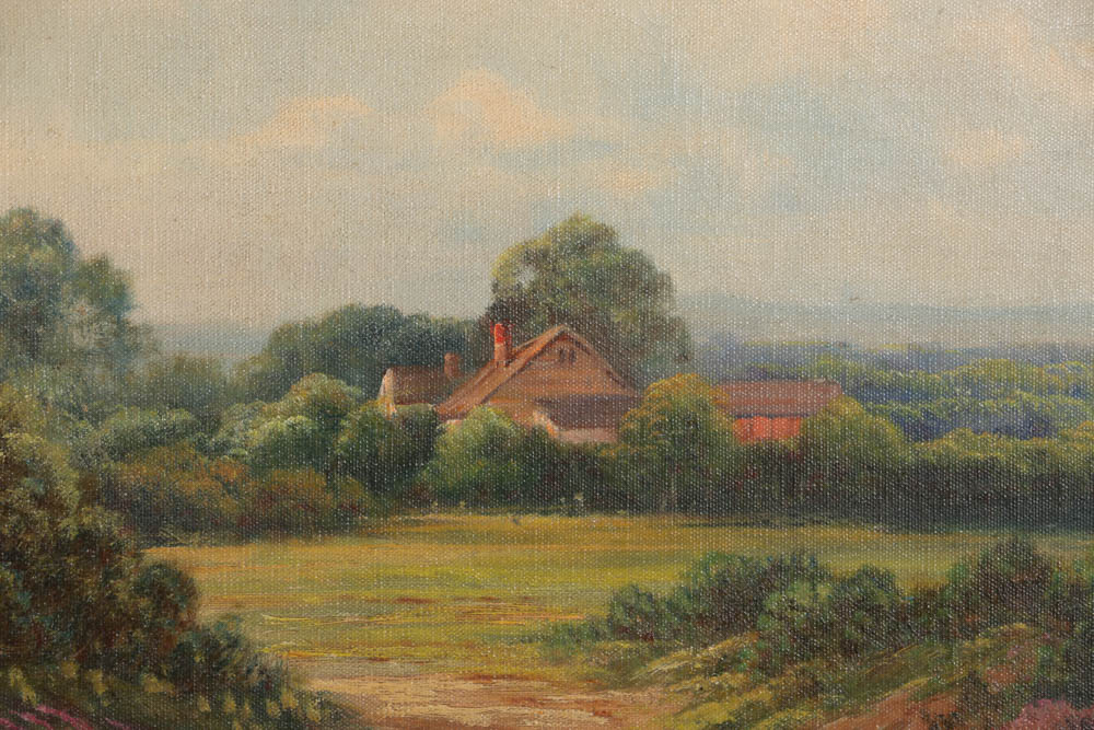 Augustus Spencer Oil Painting on Canvas "Country Cottage"