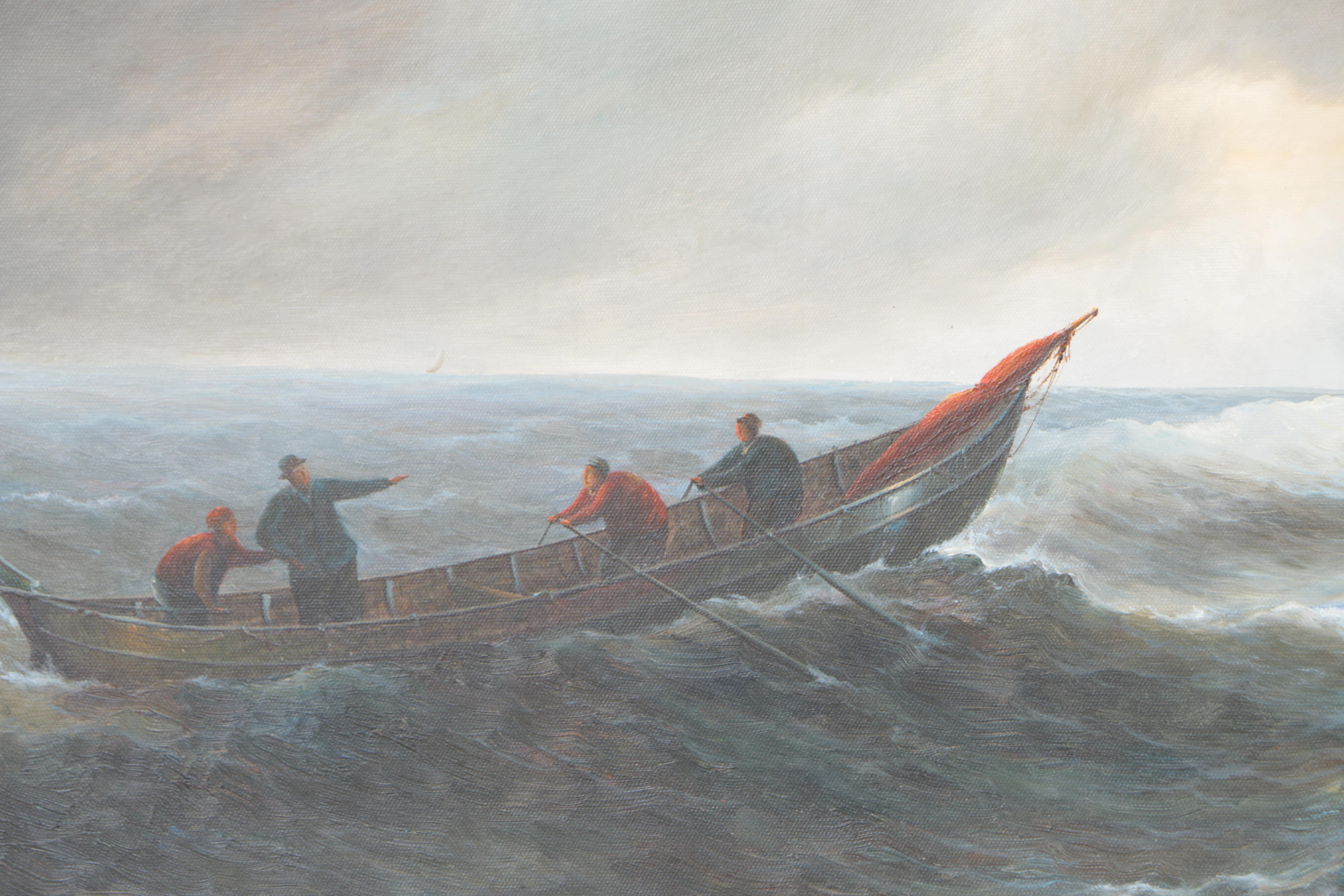 Simon Timmerman Oil Painting "Dutch Vessel in a Strong Breeze"