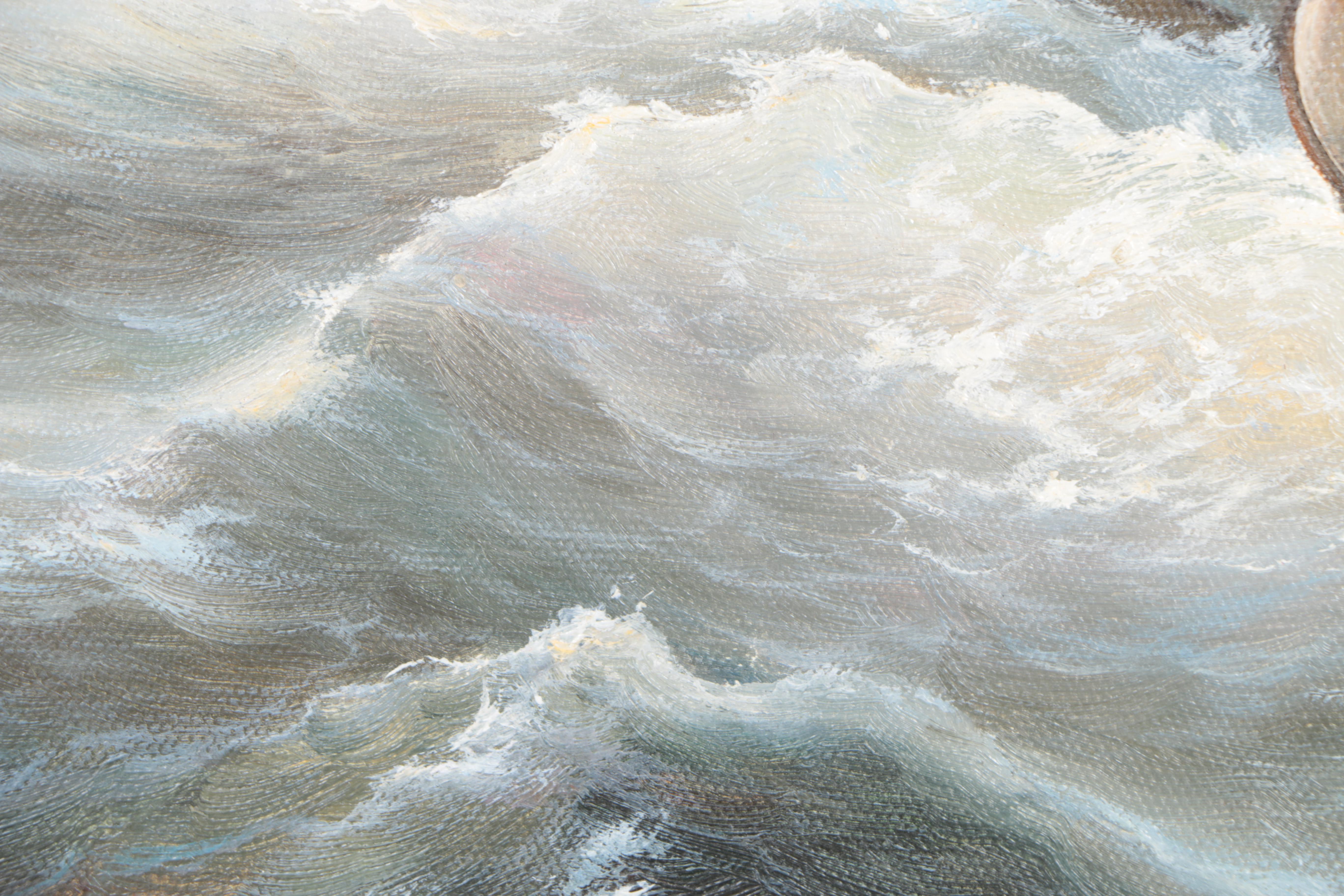 Simon Timmerman Oil Painting "Dutch Vessel in a Strong Breeze"