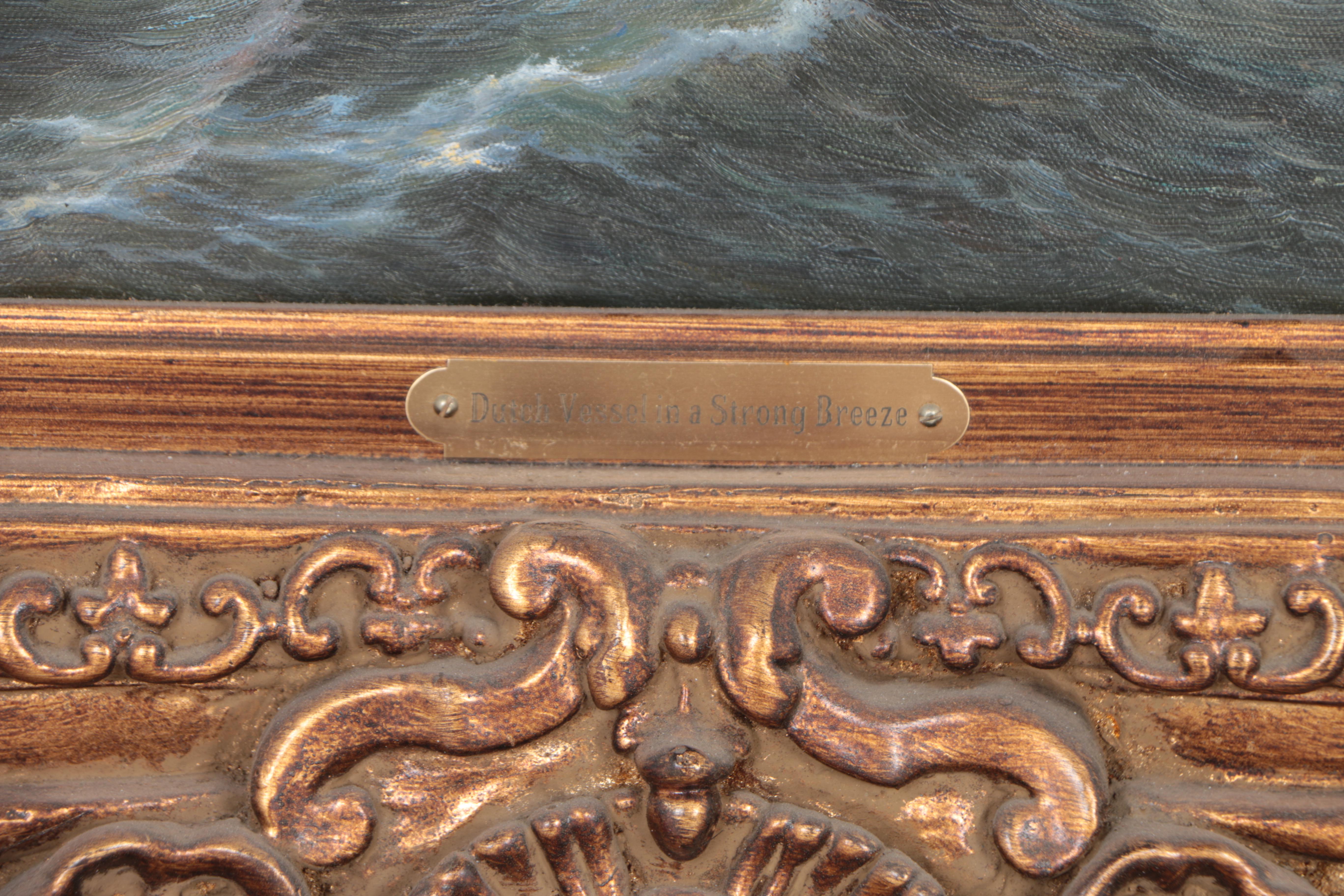 Simon Timmerman Oil Painting "Dutch Vessel in a Strong Breeze"