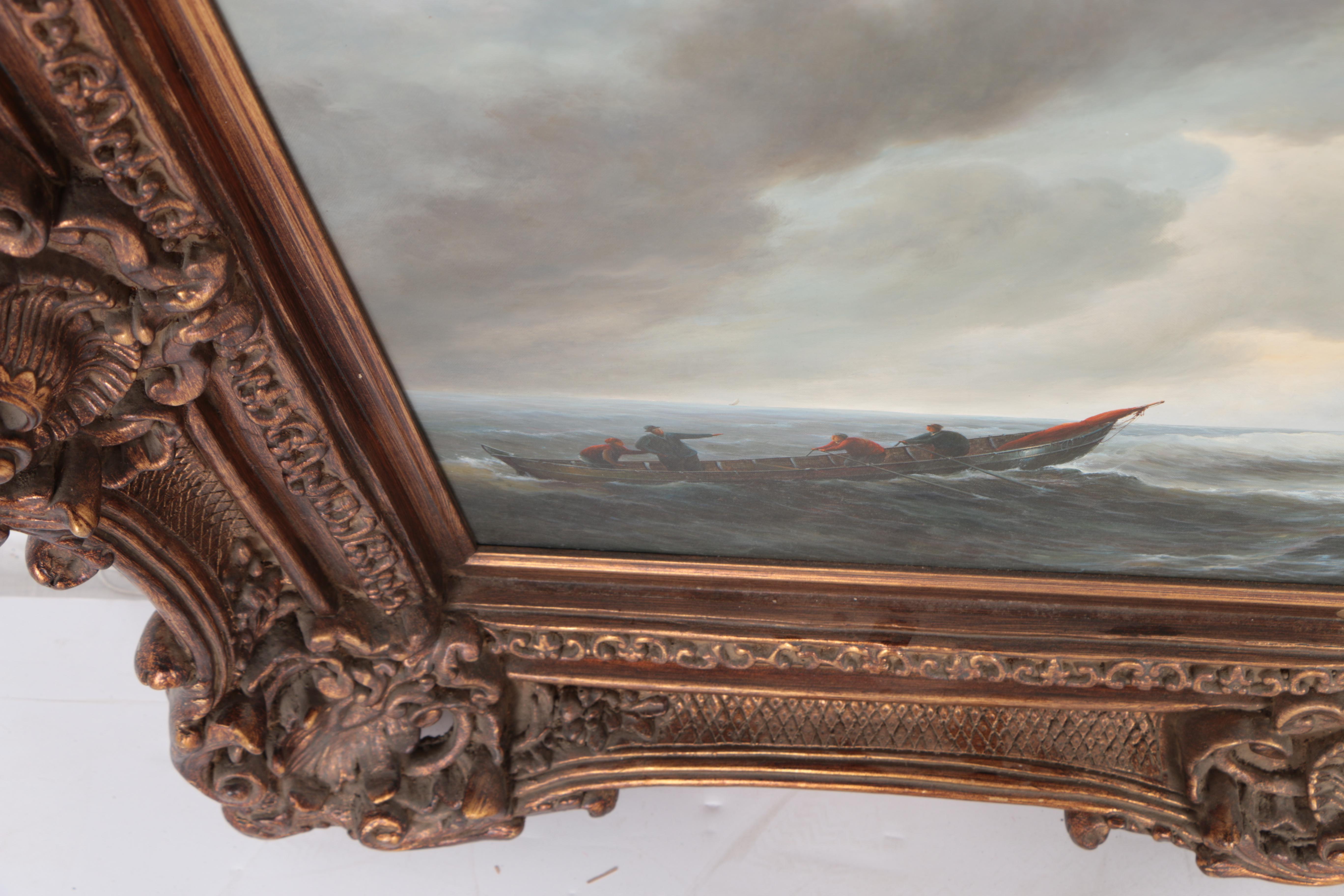 Simon Timmerman Oil Painting "Dutch Vessel in a Strong Breeze"