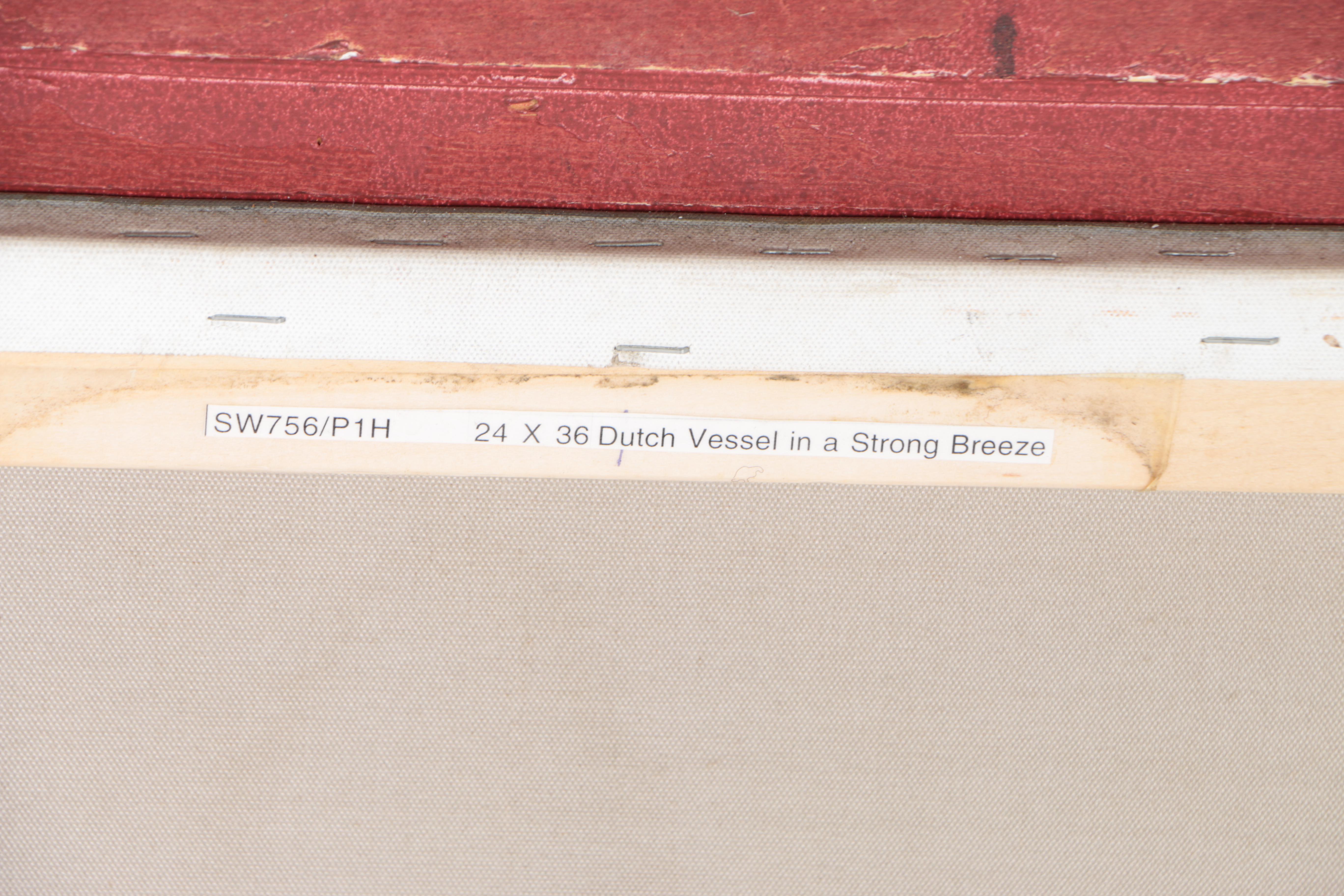 Simon Timmerman Oil Painting "Dutch Vessel in a Strong Breeze"