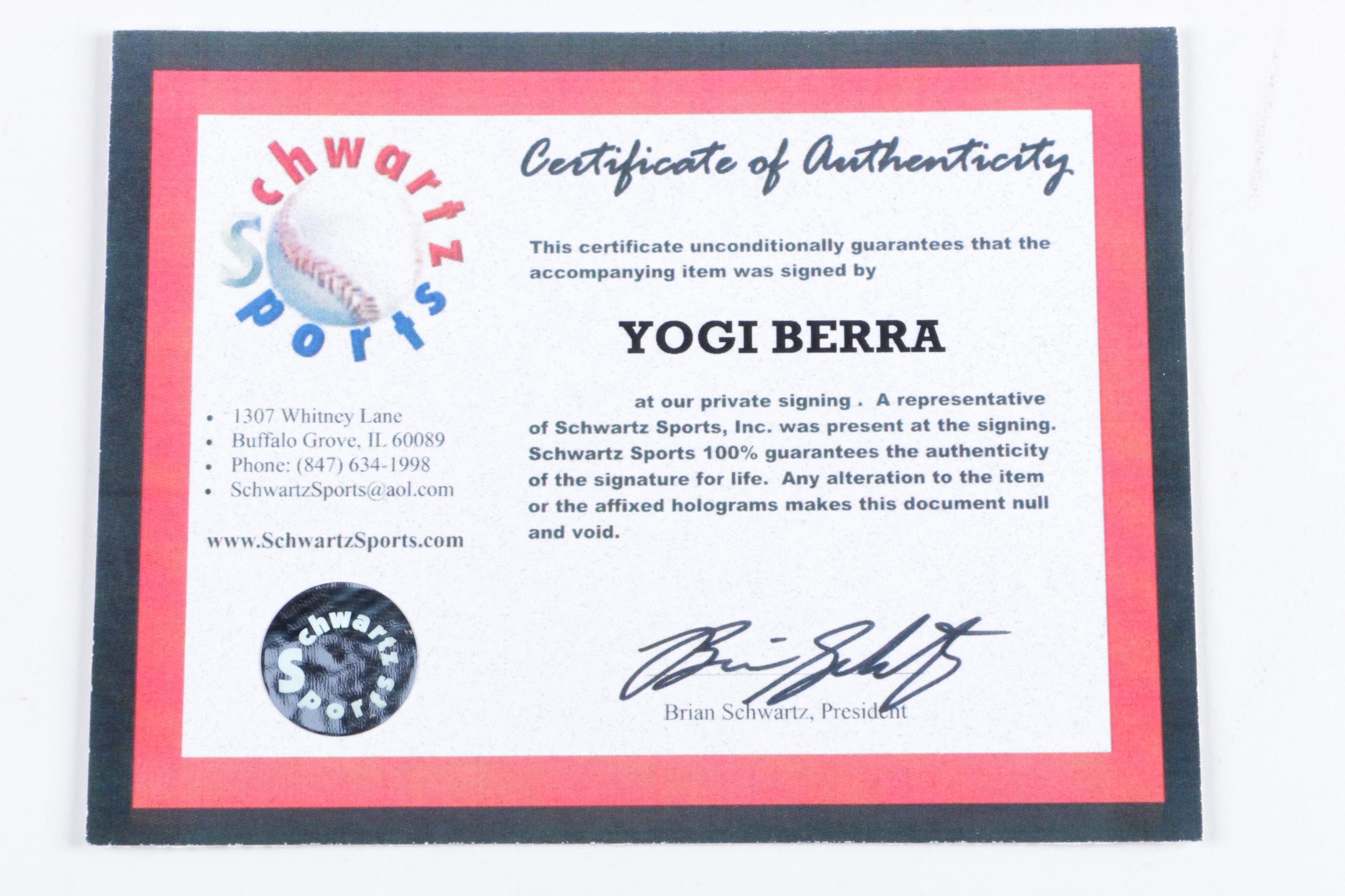 Yogi Berra Signed Photograph