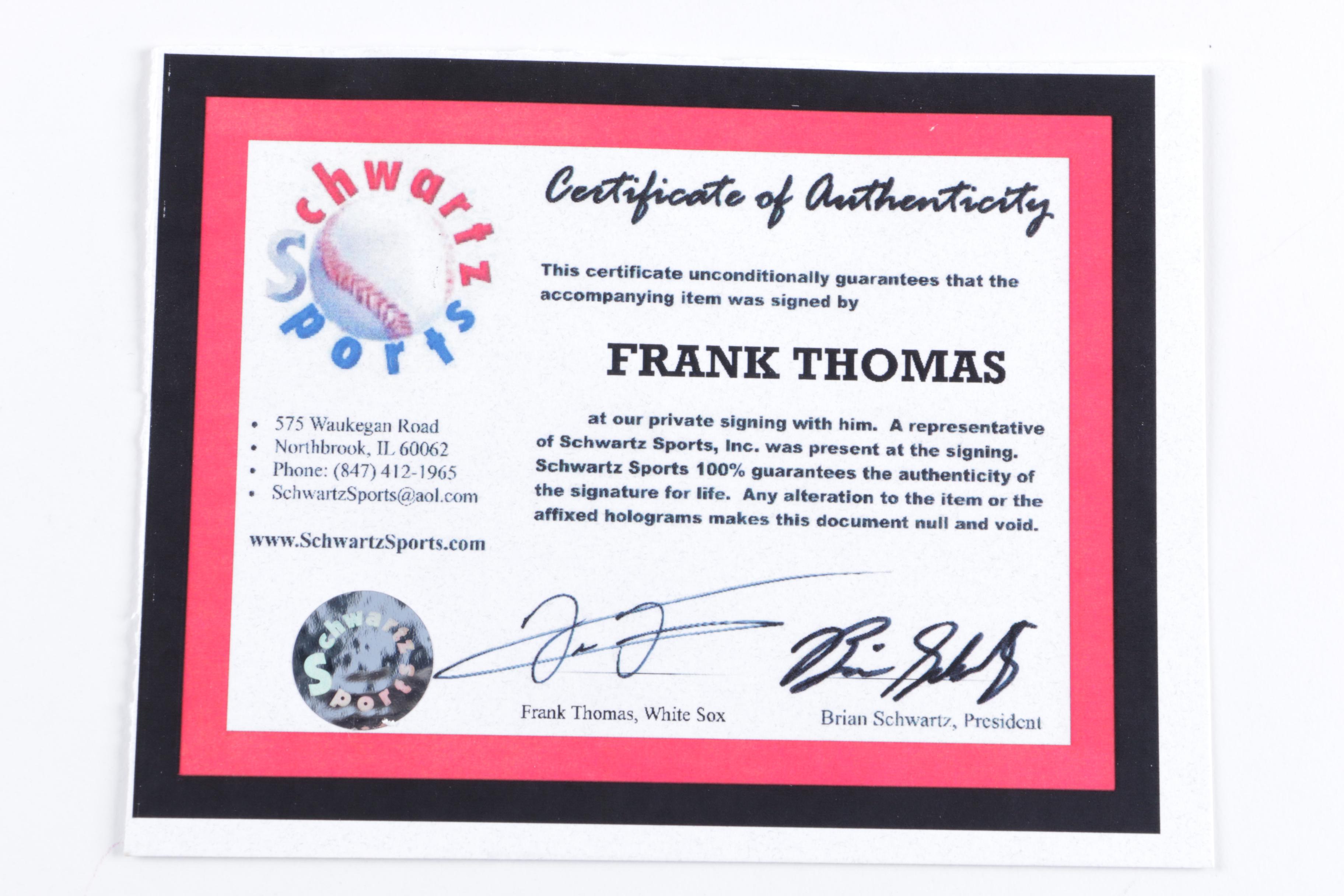 Frank Thomas Signed Baseball Bat