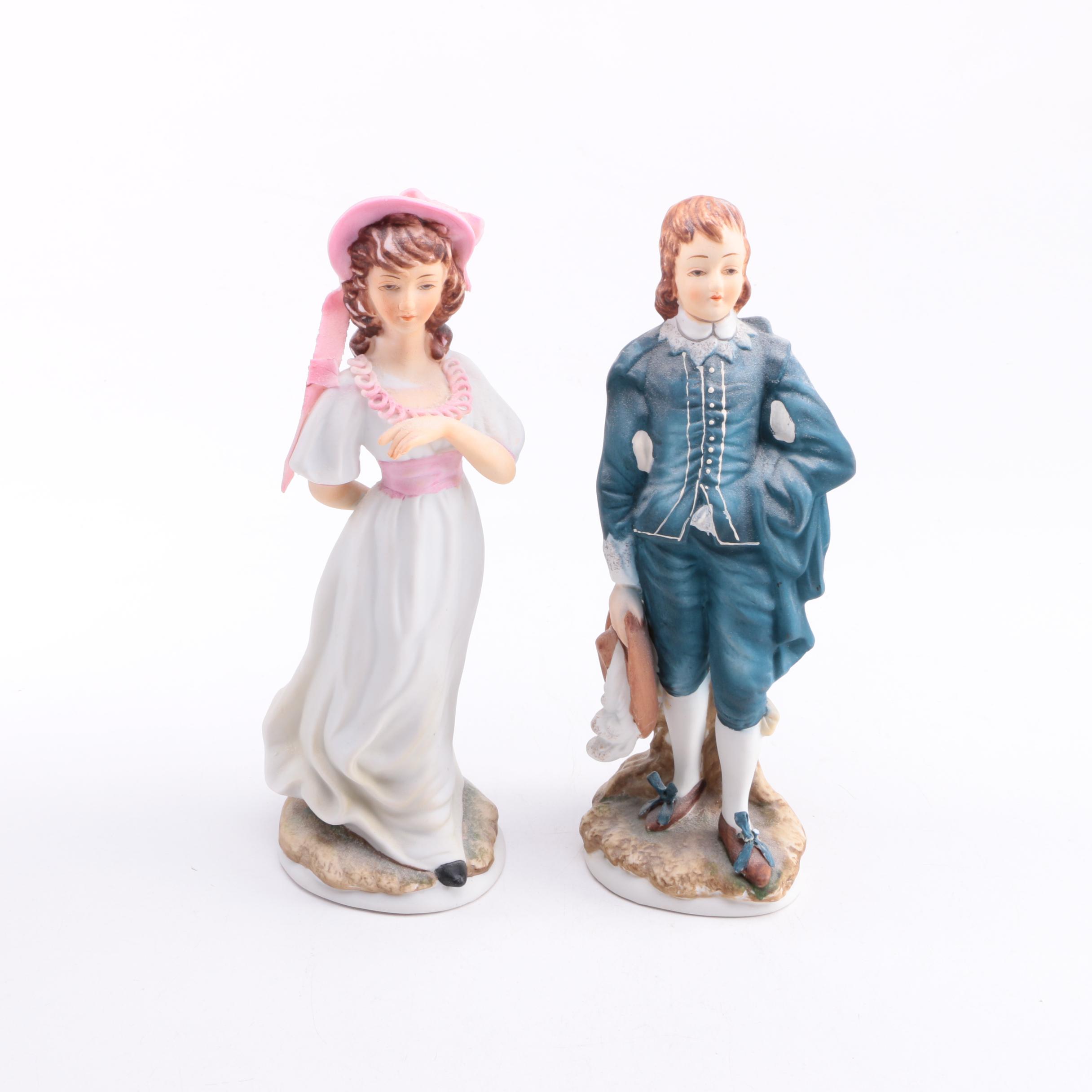 Lefton China "Blue Boy" and "Pinkie" Figurines