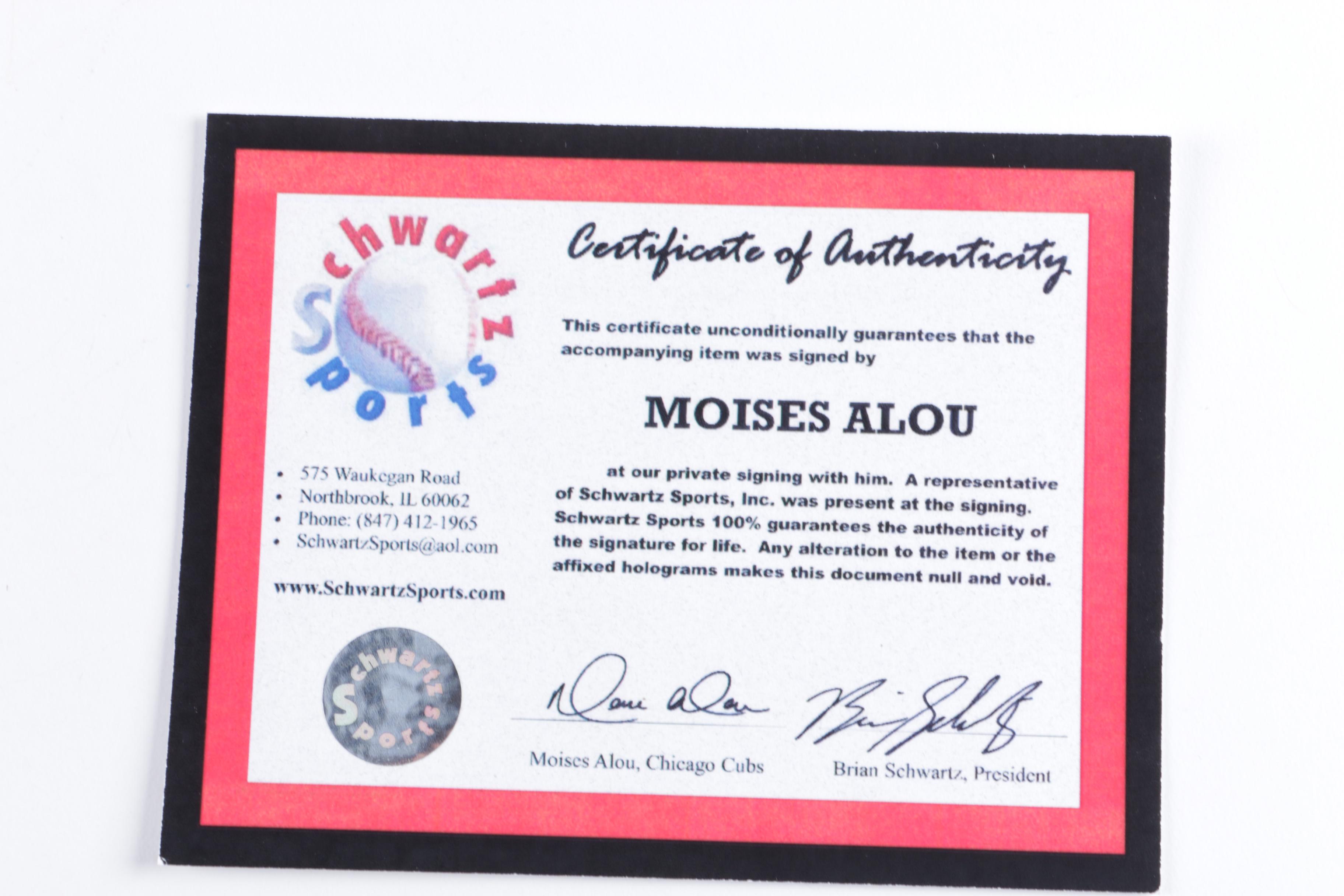 Moises Alou Signed Photograph