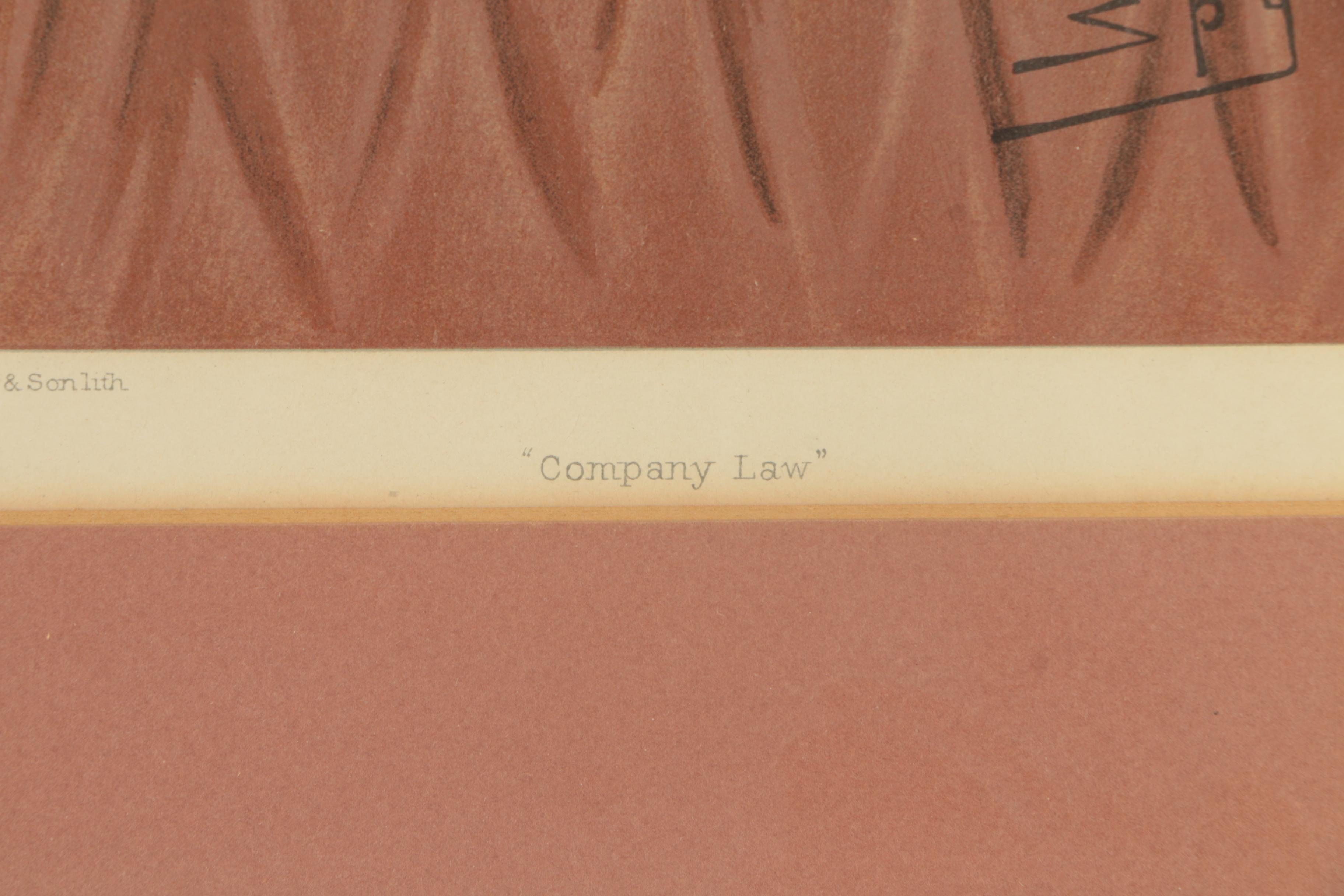 Sir Leslie Ward Chromolithograph for Vanity Fair "Company Law"