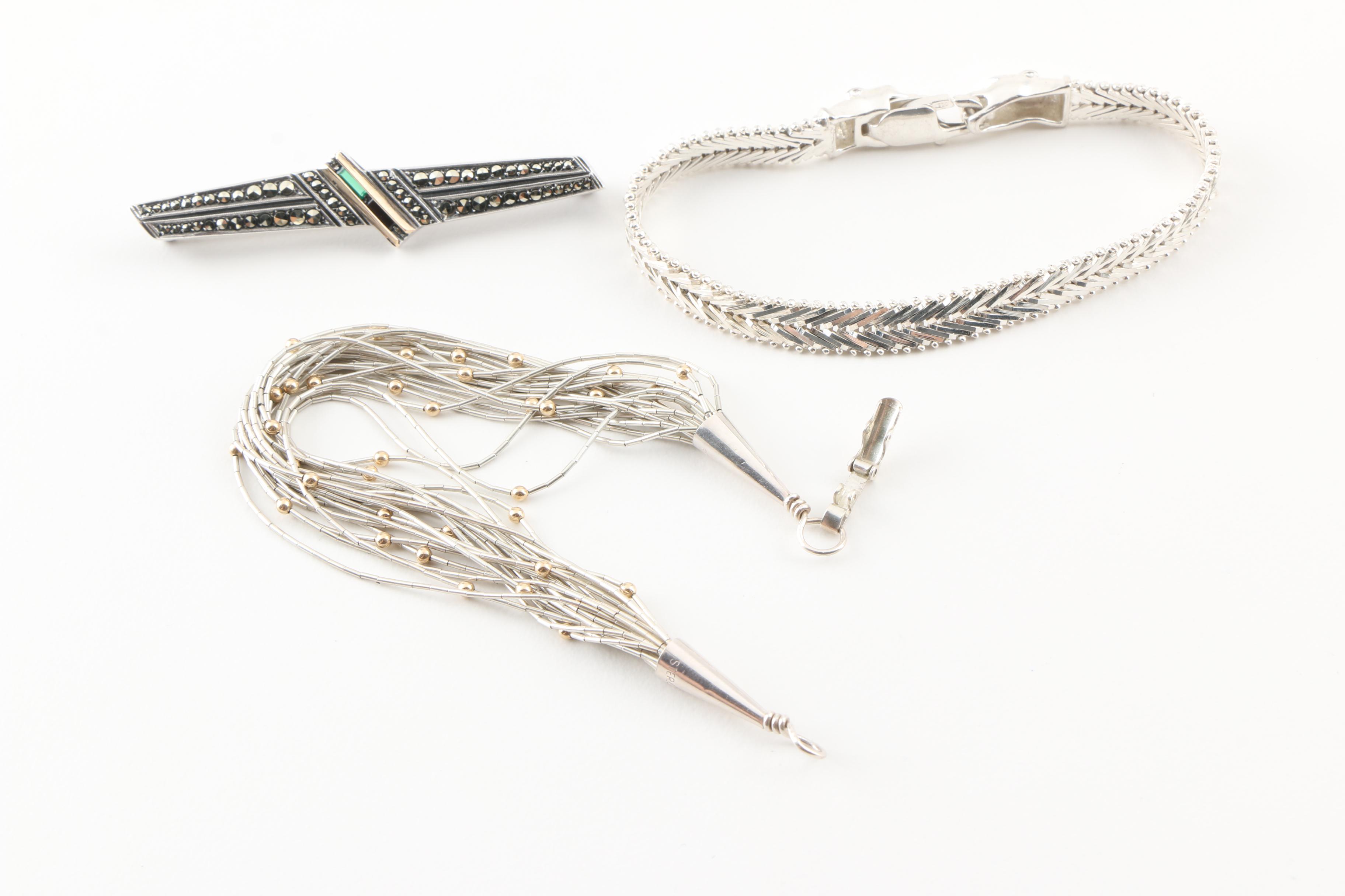 Sterling Silver Jewelry Assortment Including Milor