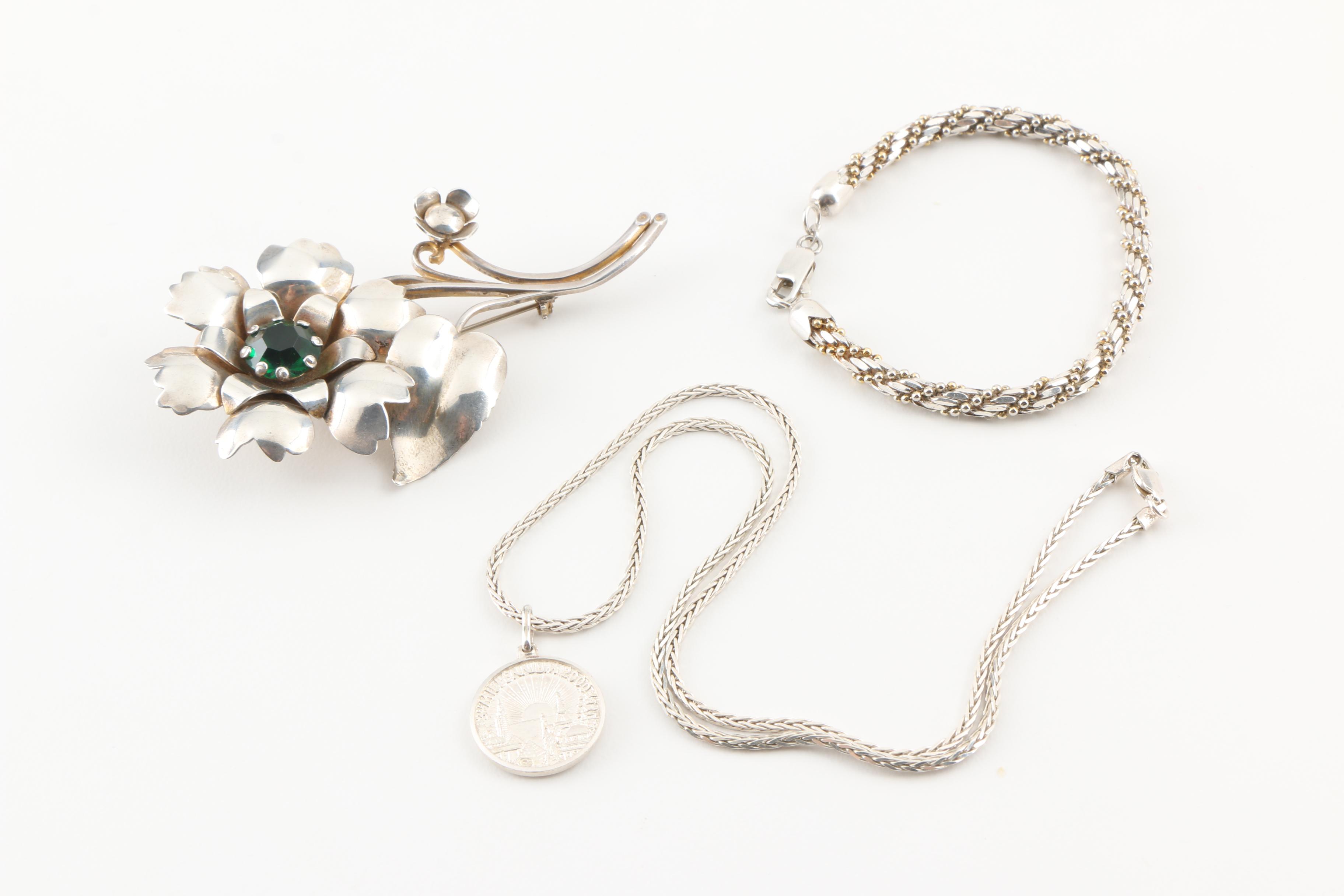 Sterling Silver Jewelry Assortment Including Milor