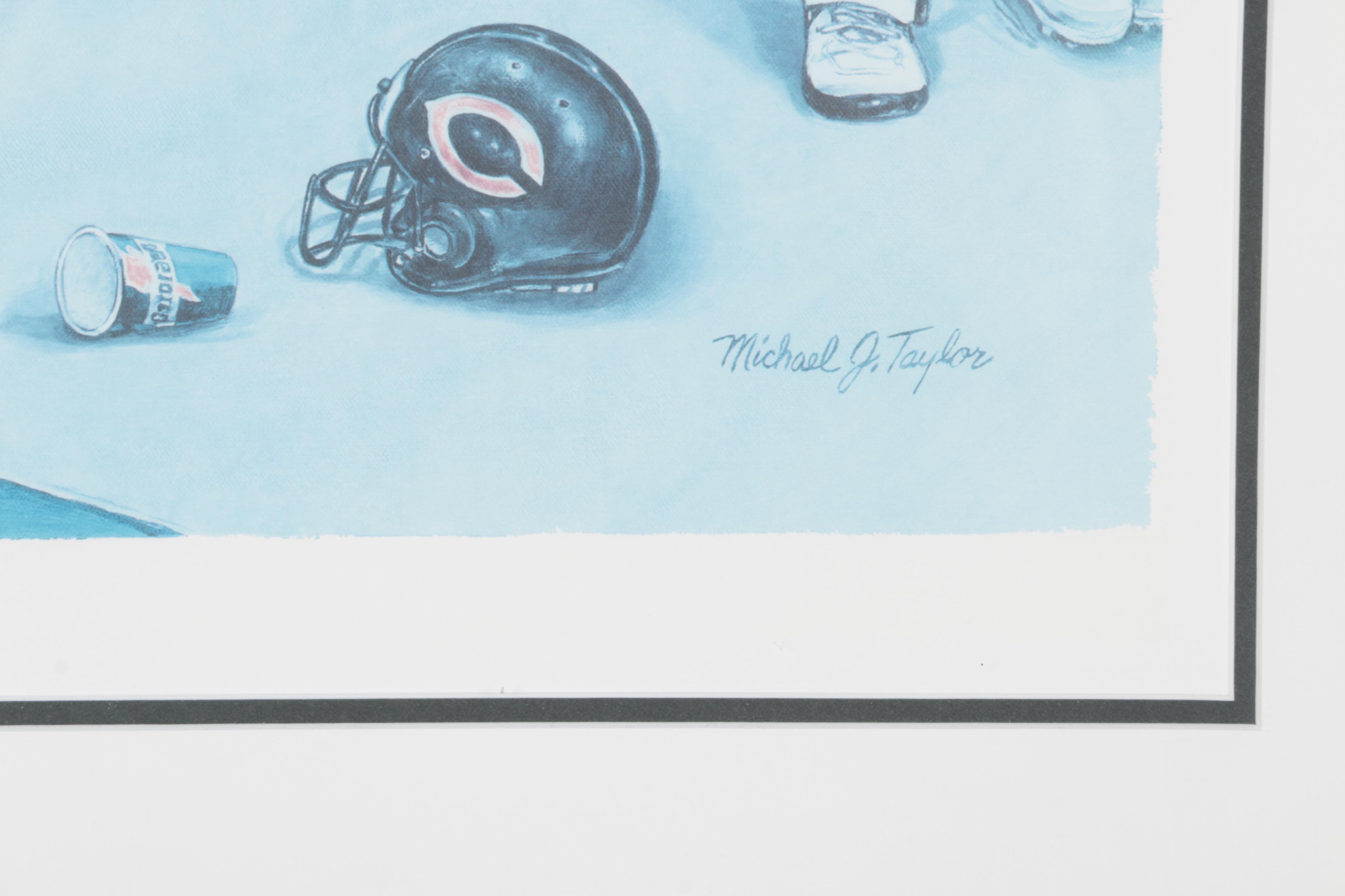 Michael J. Taylor Limited Edition Print Chicago Bears Autographed Mike Ditka