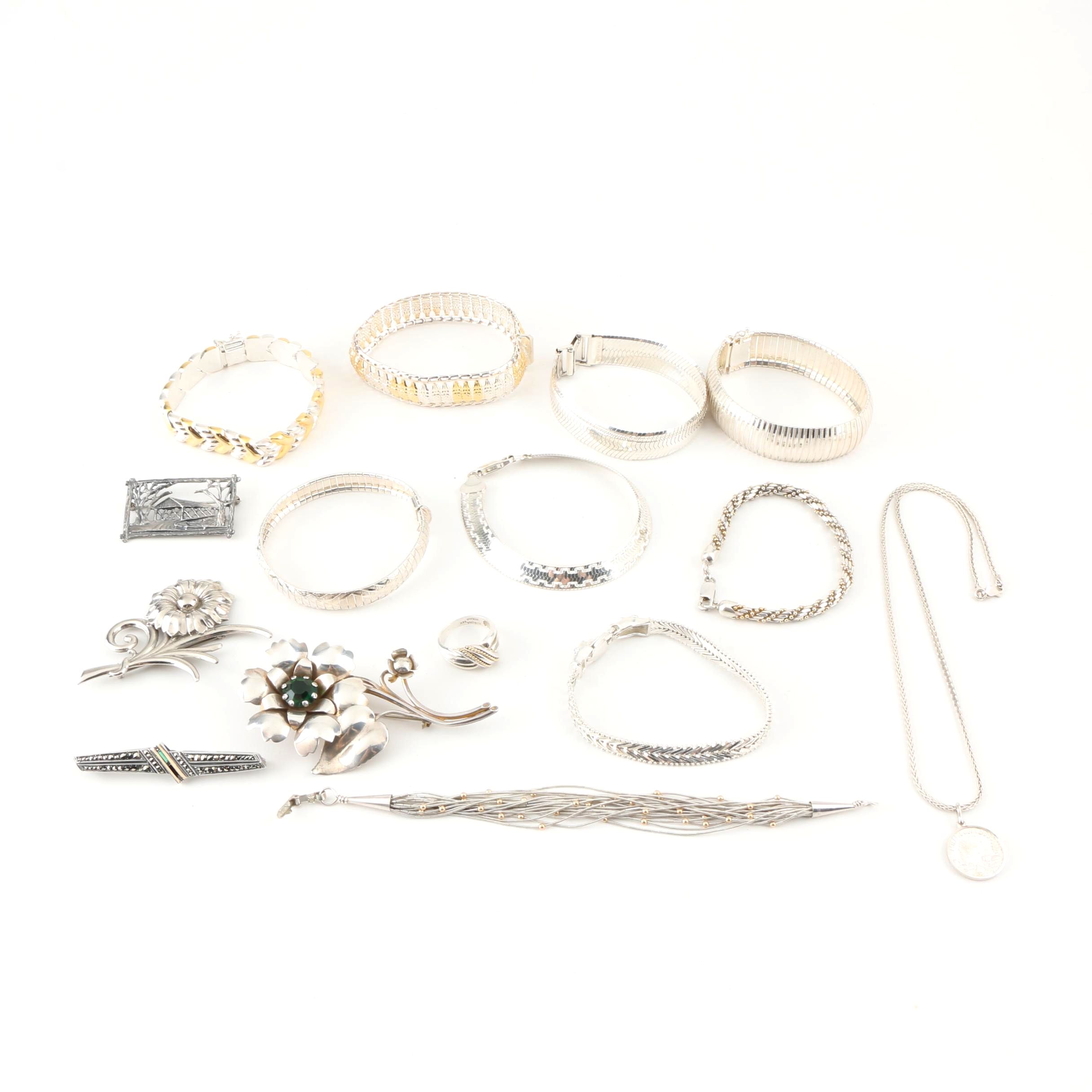Sterling Silver Jewelry Assortment Including Milor