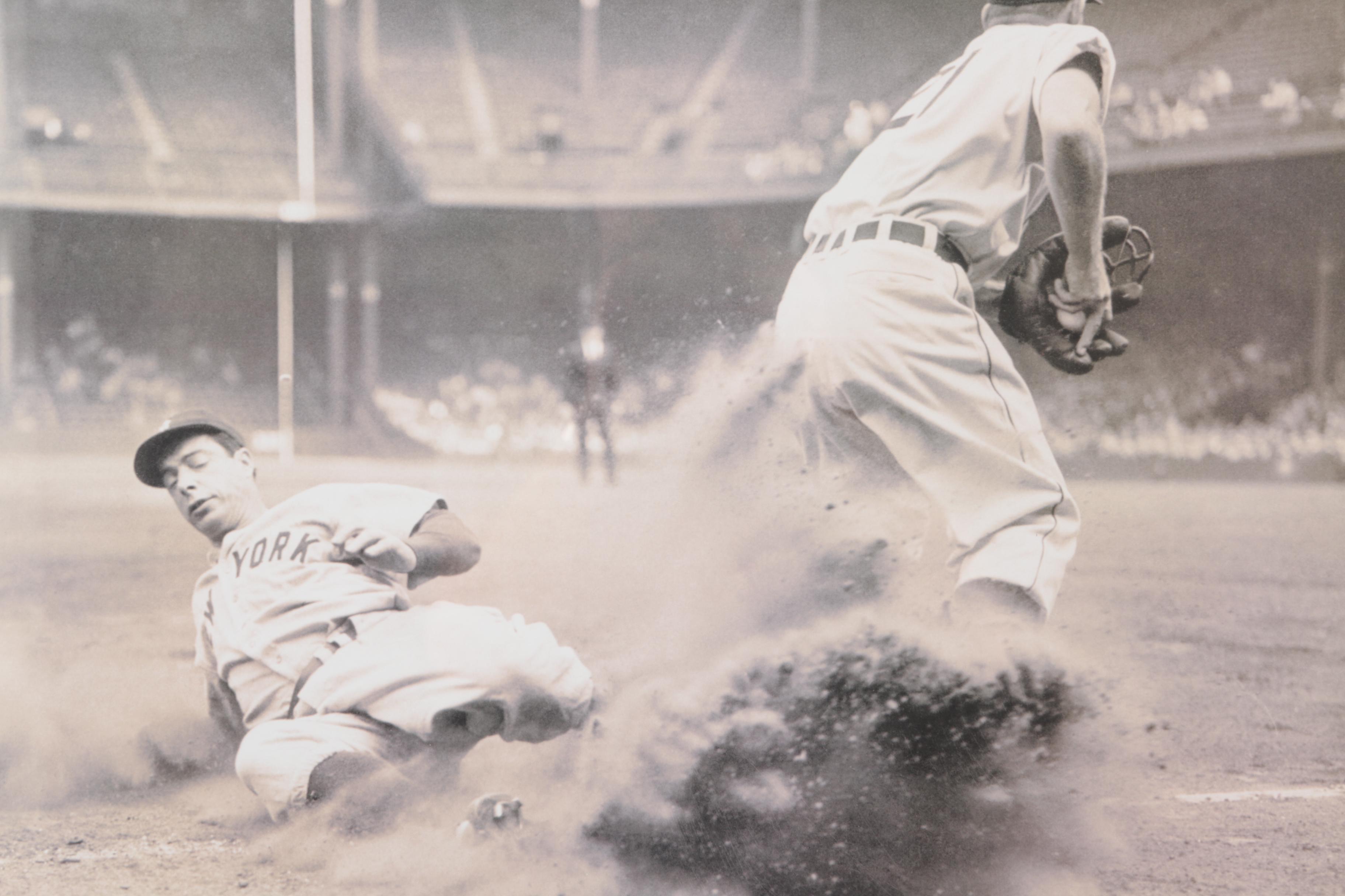 Reproduction Print of "DiMaggio Slides Into Third" Photograph