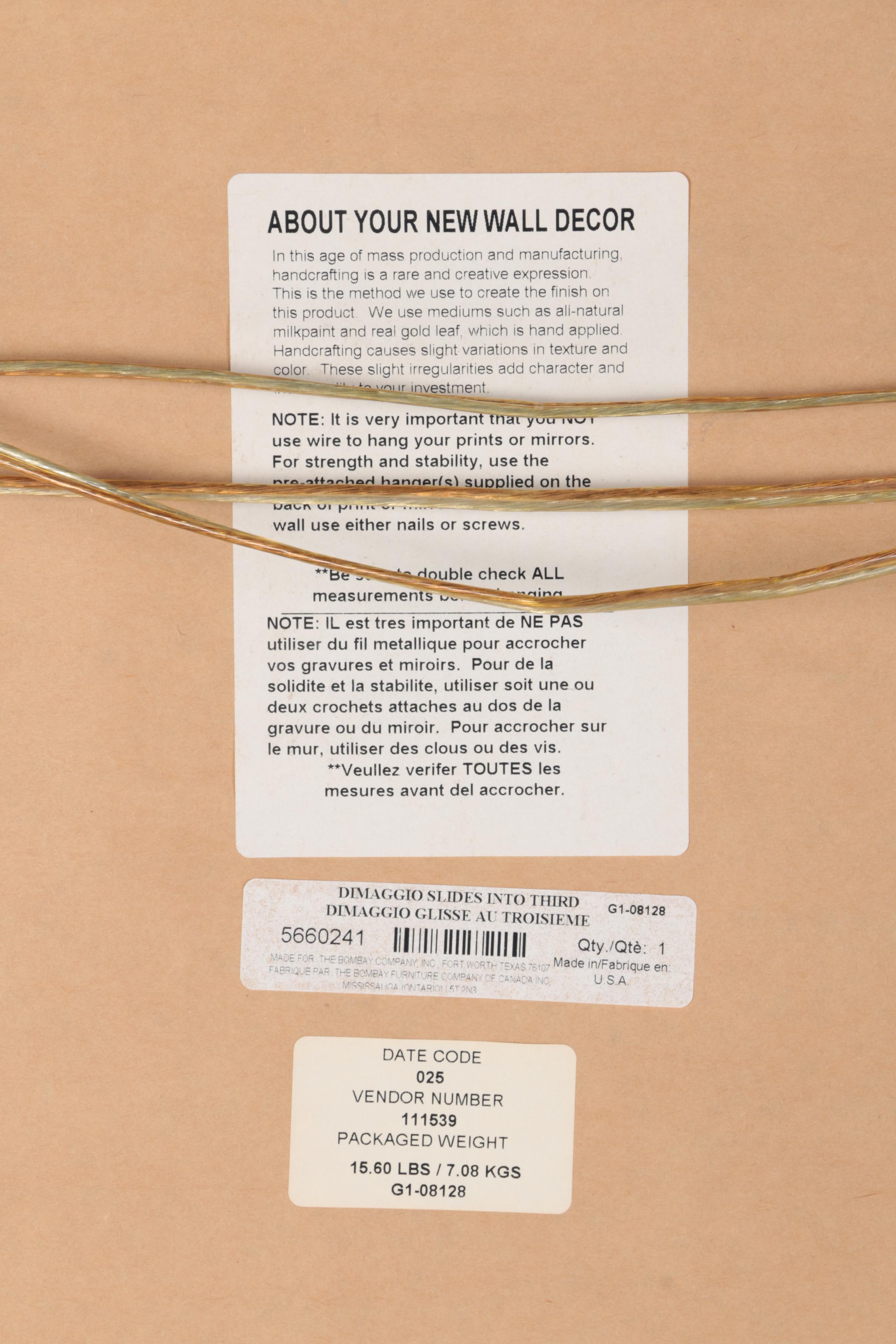 Reproduction Print of "DiMaggio Slides Into Third" Photograph