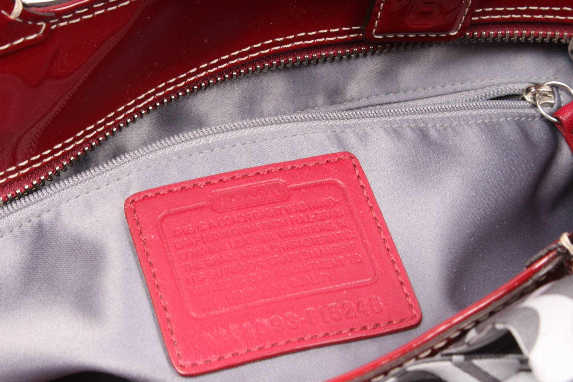 Coach Red Patent Leather Signature East/West Tote