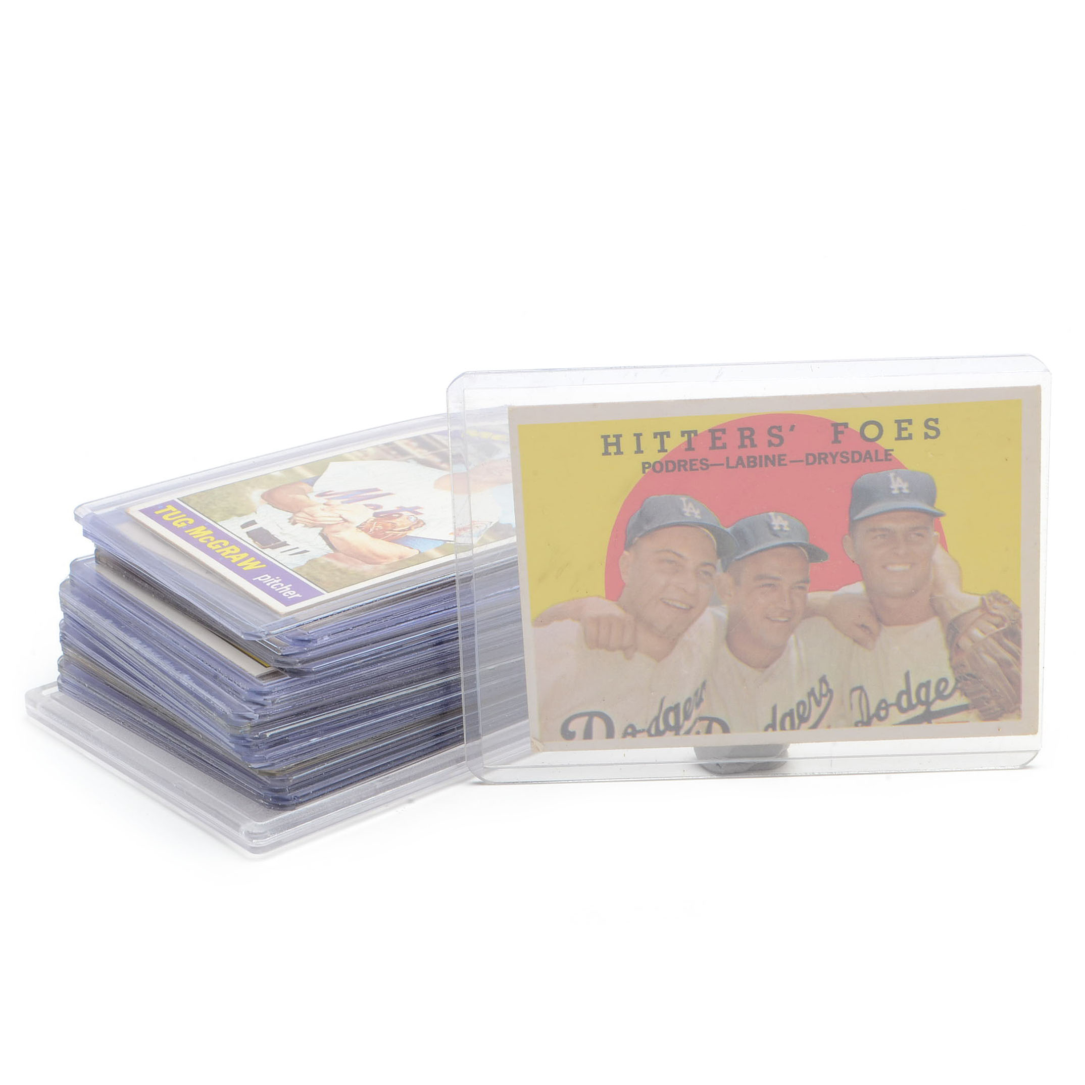 Twenty-Two 1950s and 1960s Topps Baseball Cards With Hall Of Fame Players