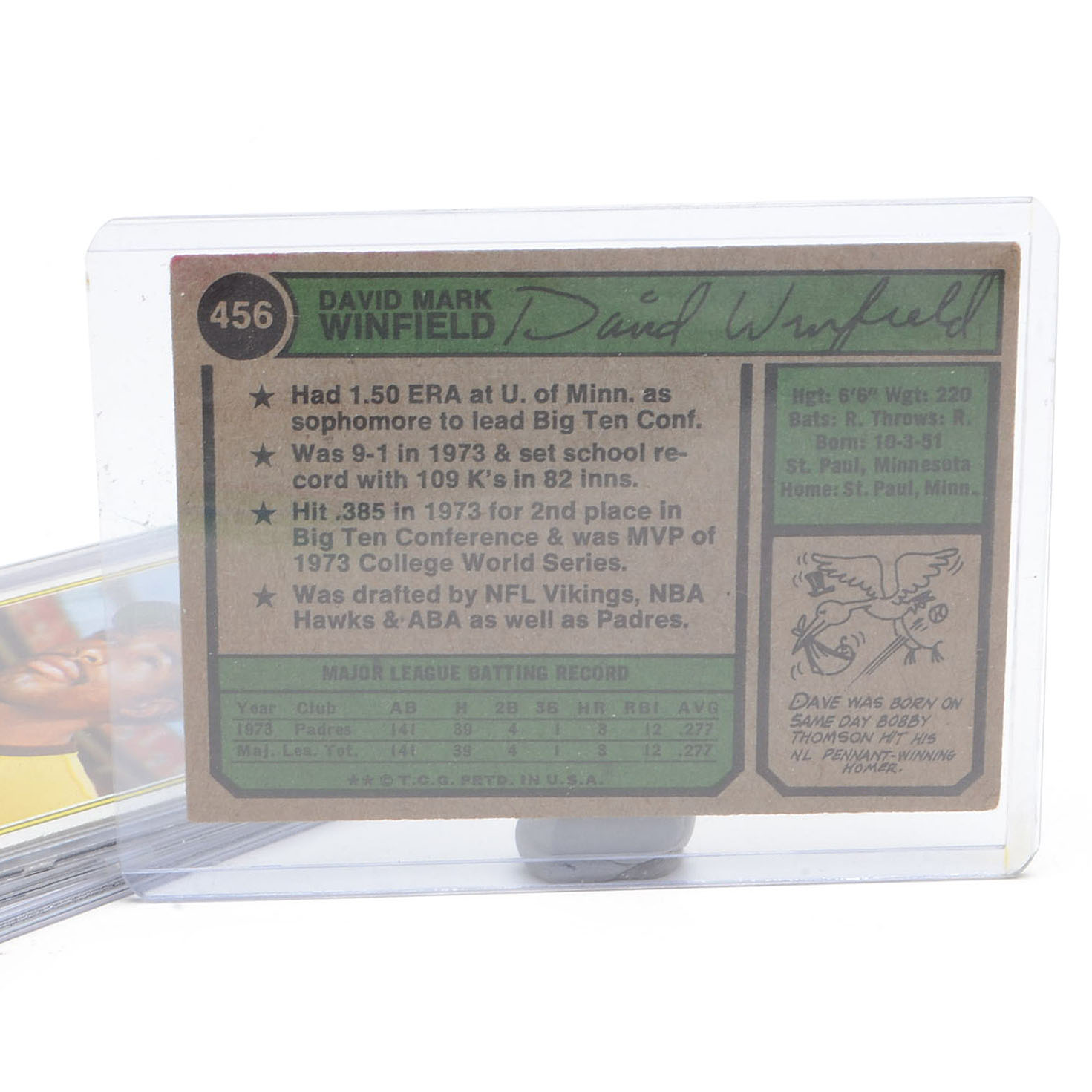 Four Dave Winfield 1974 Topps Rookie Baseball Cards