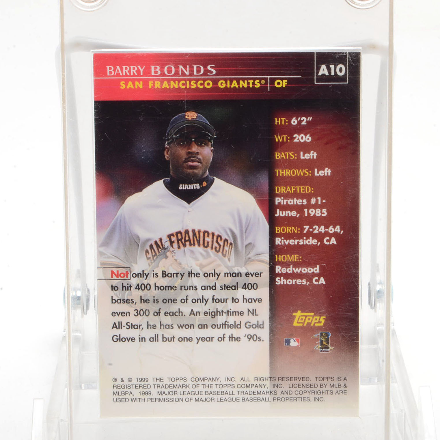 Five Hand-Signed Baseball Cards, Bonds, Bagwell, Puckett