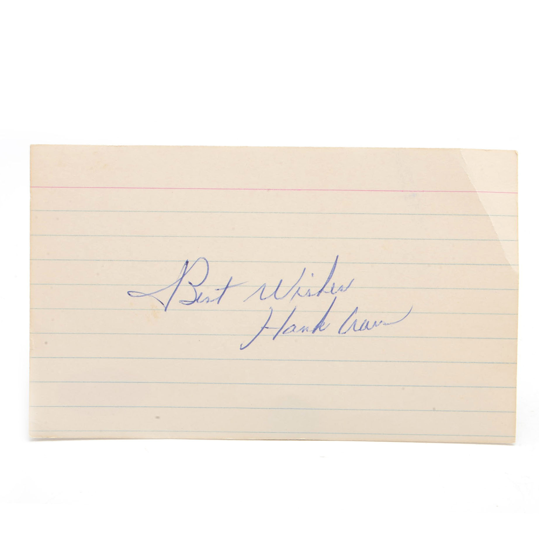 Hank Aaron Cut Signature  COA