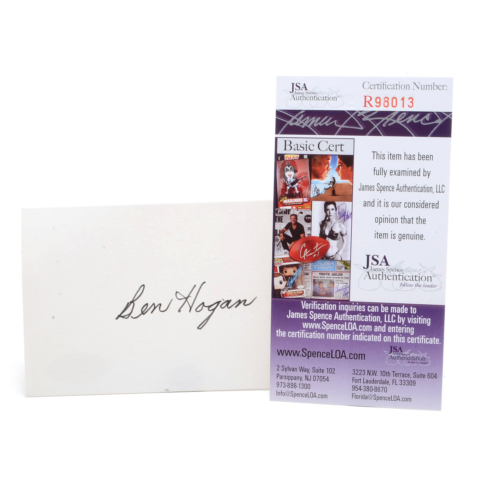 Hogan and Snead Cut Signatures  COAs