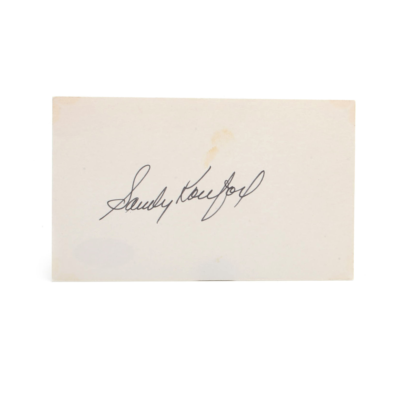 Sandy Koufax Cut Signature  COA