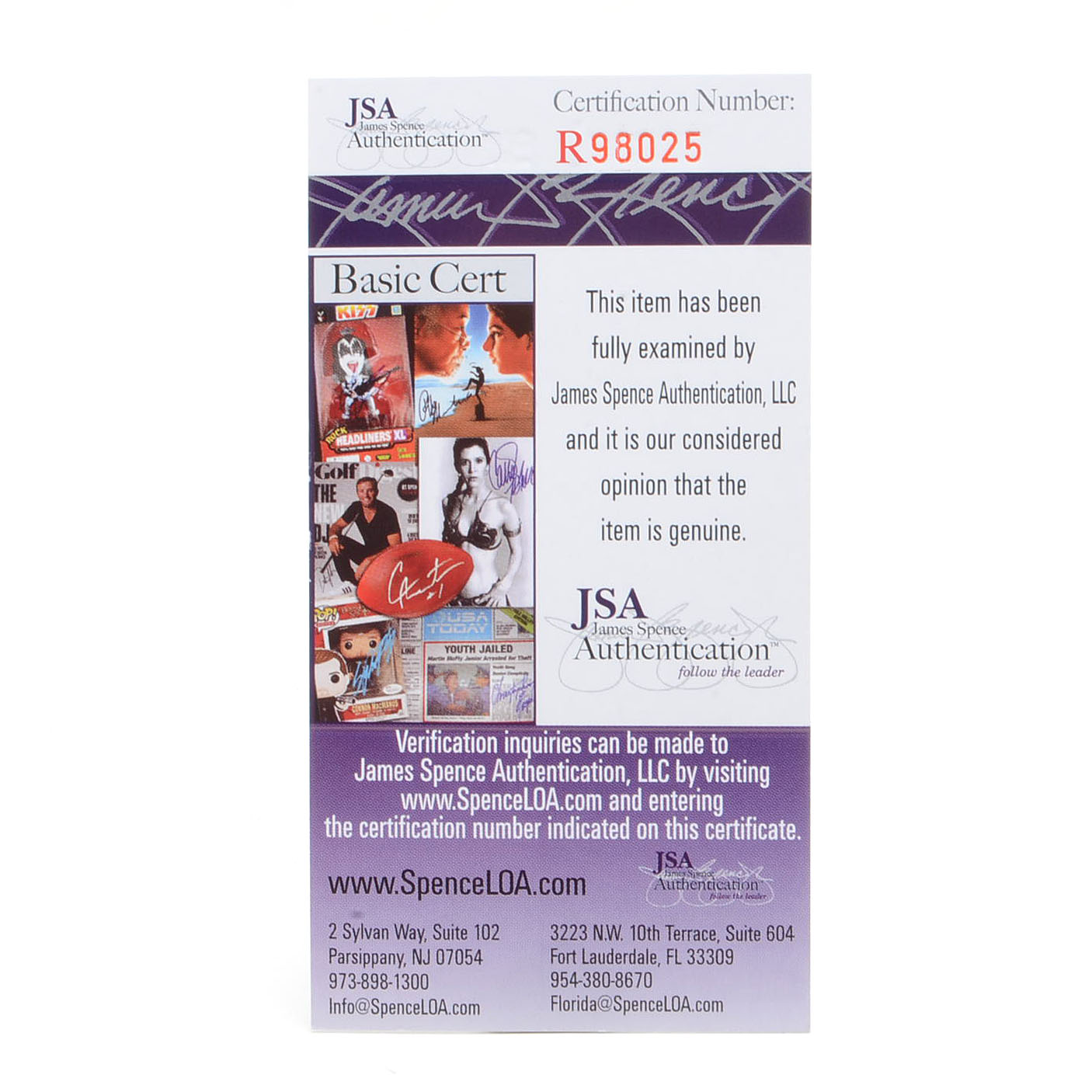 Sandy Koufax Cut Signature  COA