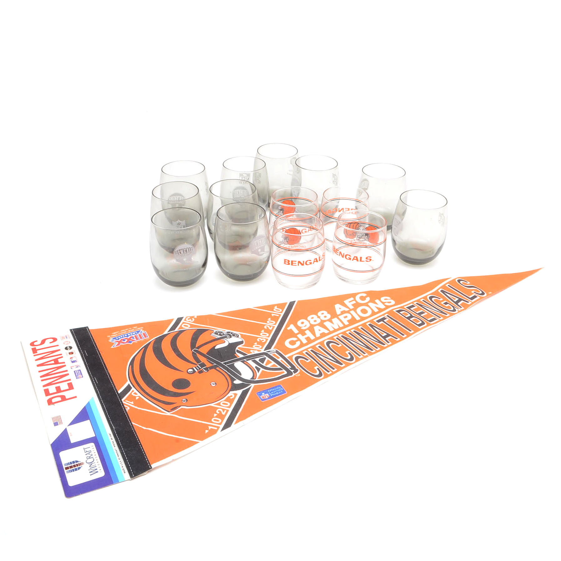 Bengals Glasses with a Pennant