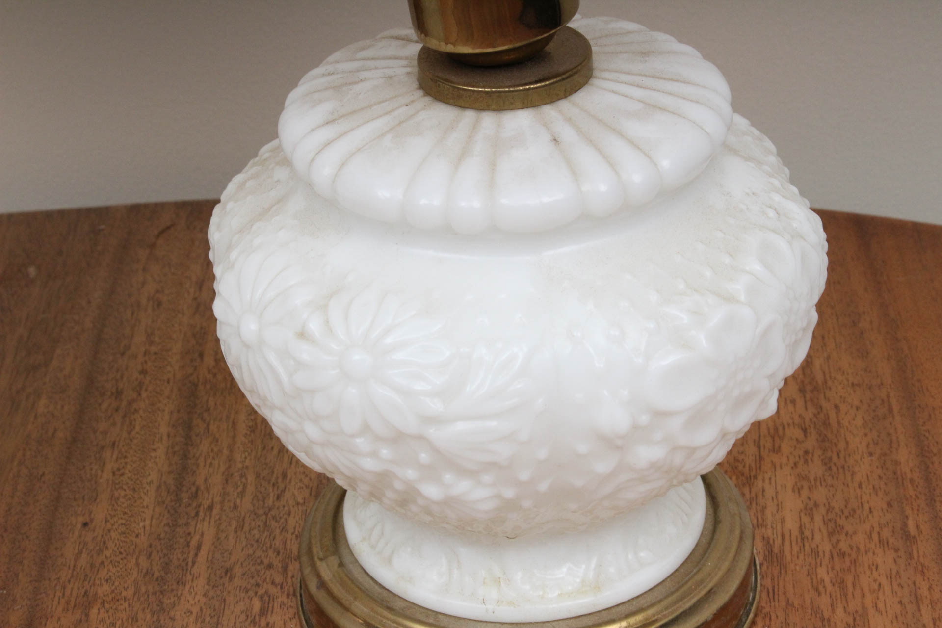 Vintage Milk Glass Table Lamp Pair