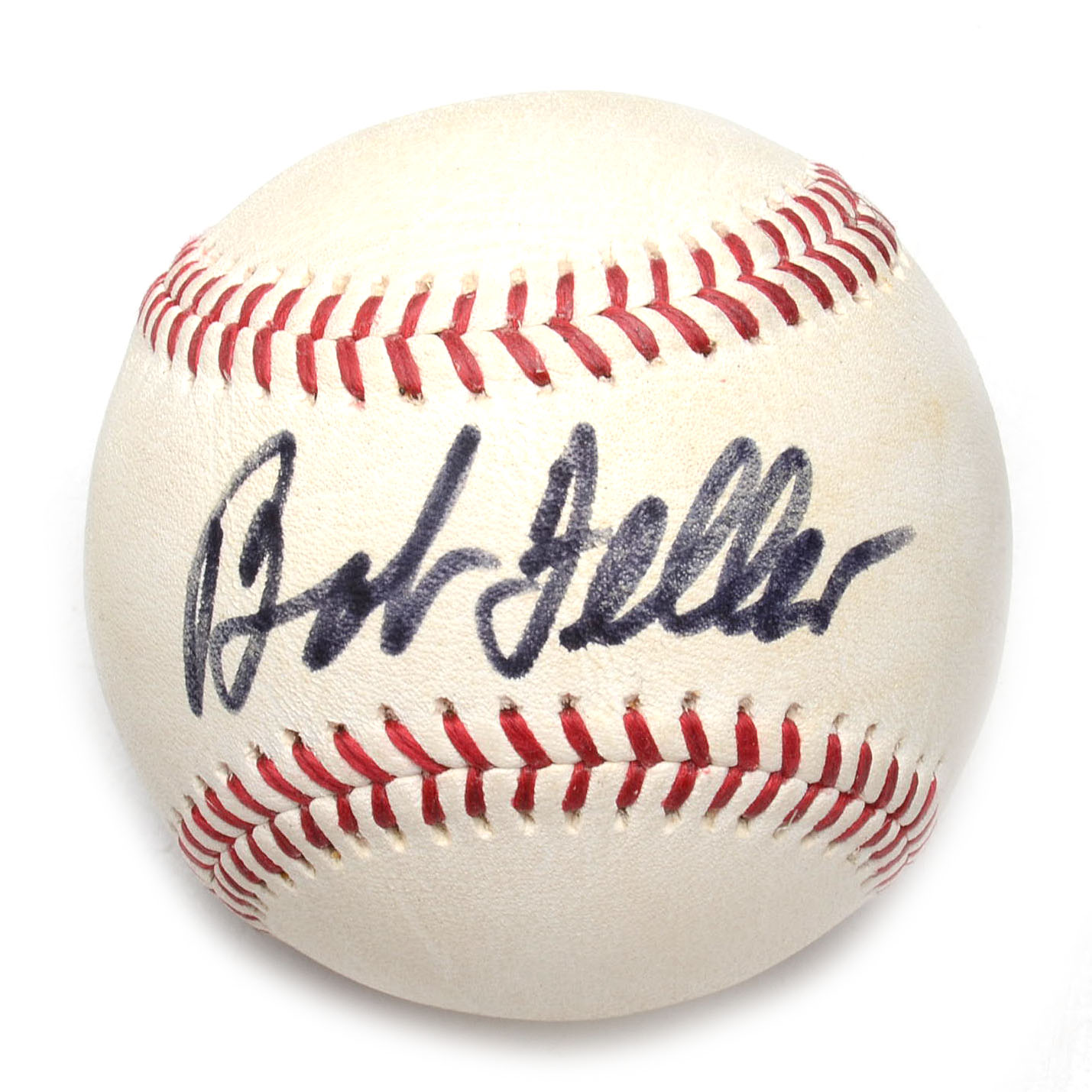 Bob Feller Signed Baseball In Holder