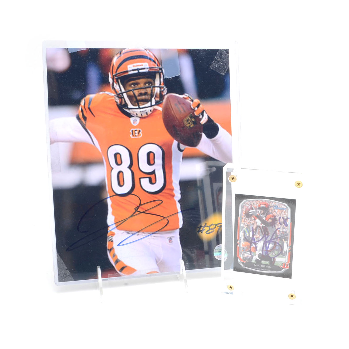 A.J. Green Signed Card and Jerome Simpson Signed Bengals Photo