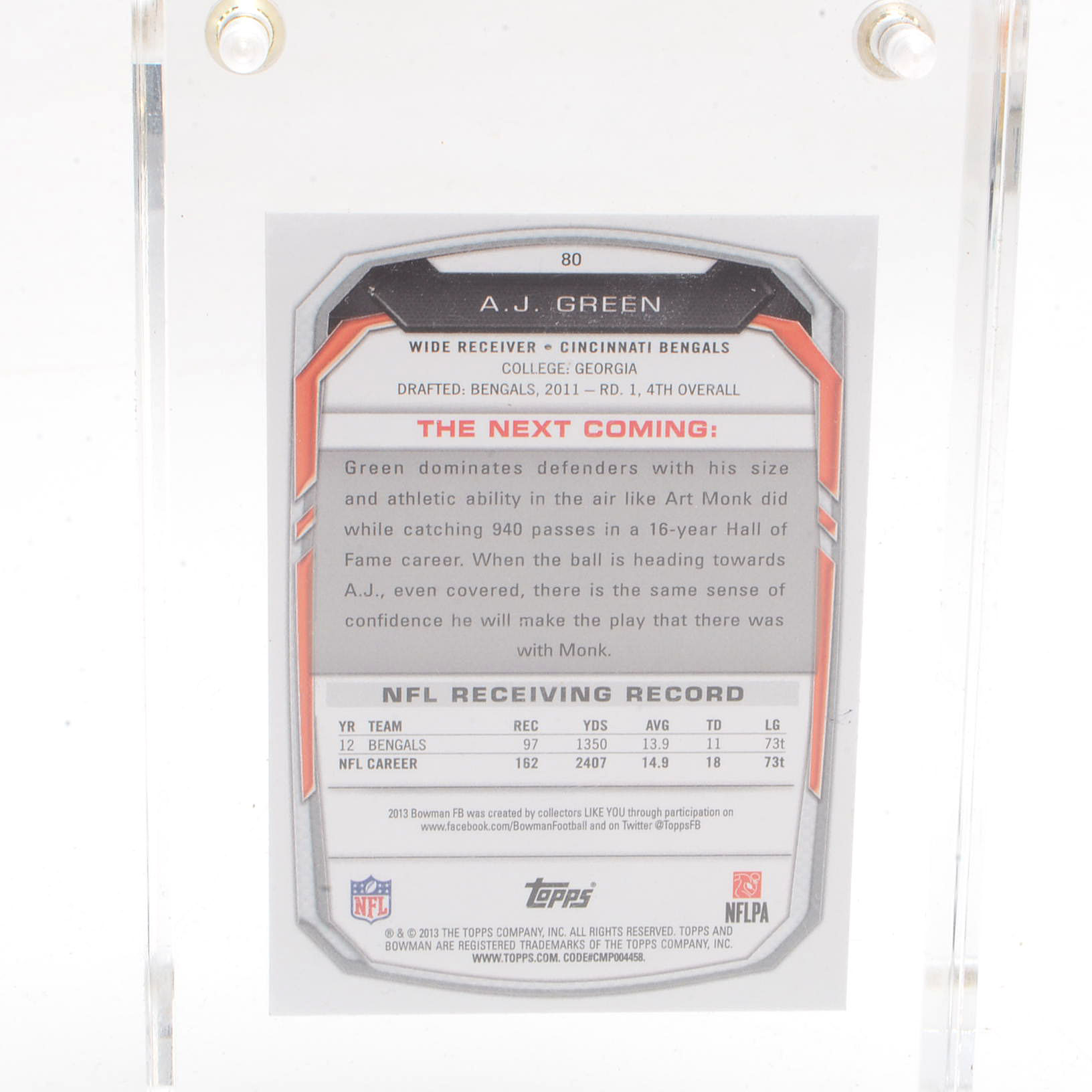 A.J. Green Signed Card and Jerome Simpson Signed Bengals Photo