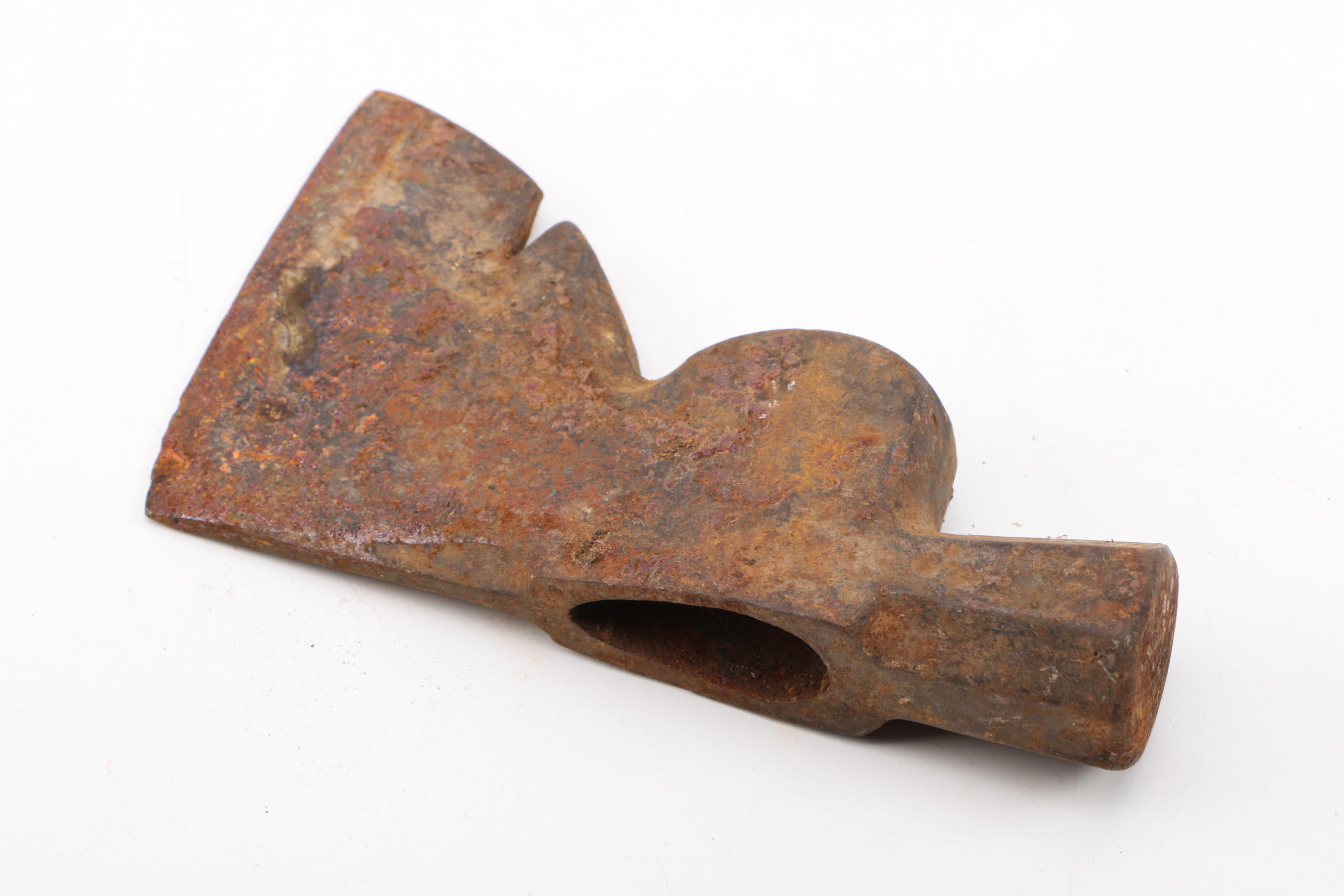 Two Vintage Ax Blades with Spike