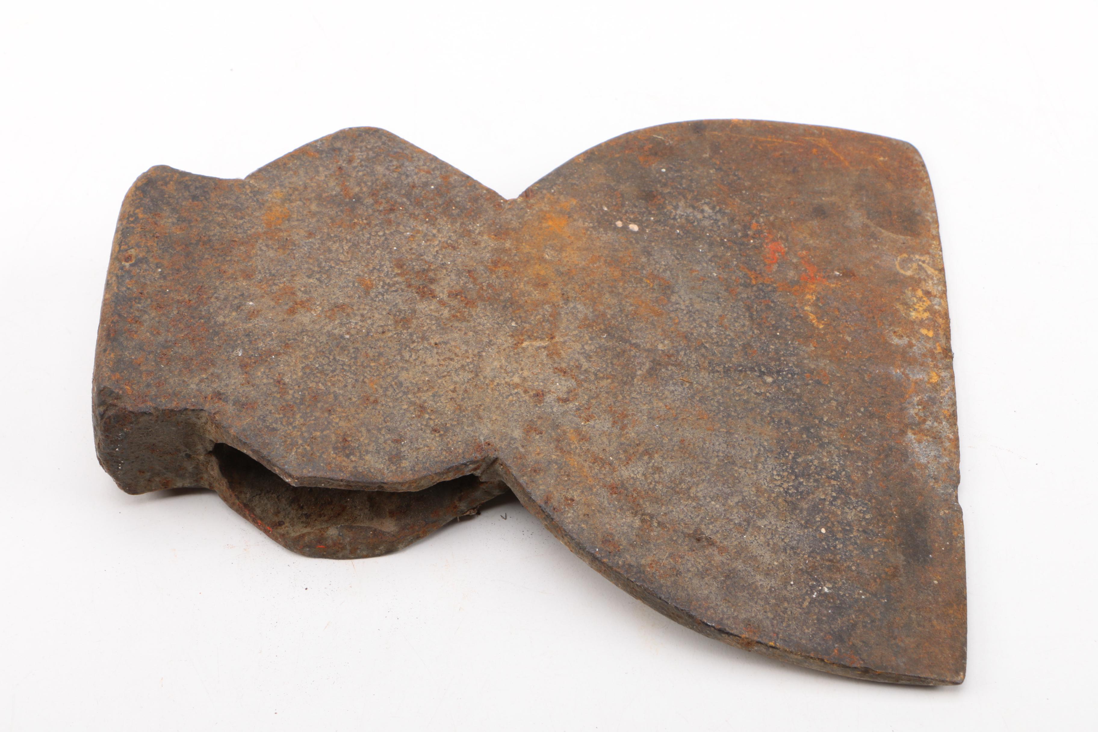 Two Vintage Ax Blades with Spike