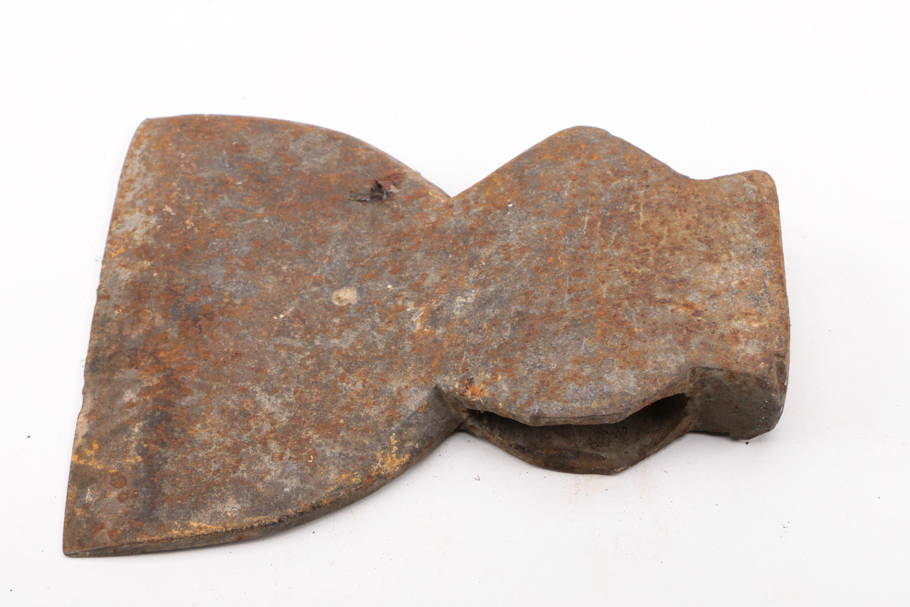 Two Vintage Ax Blades with Spike