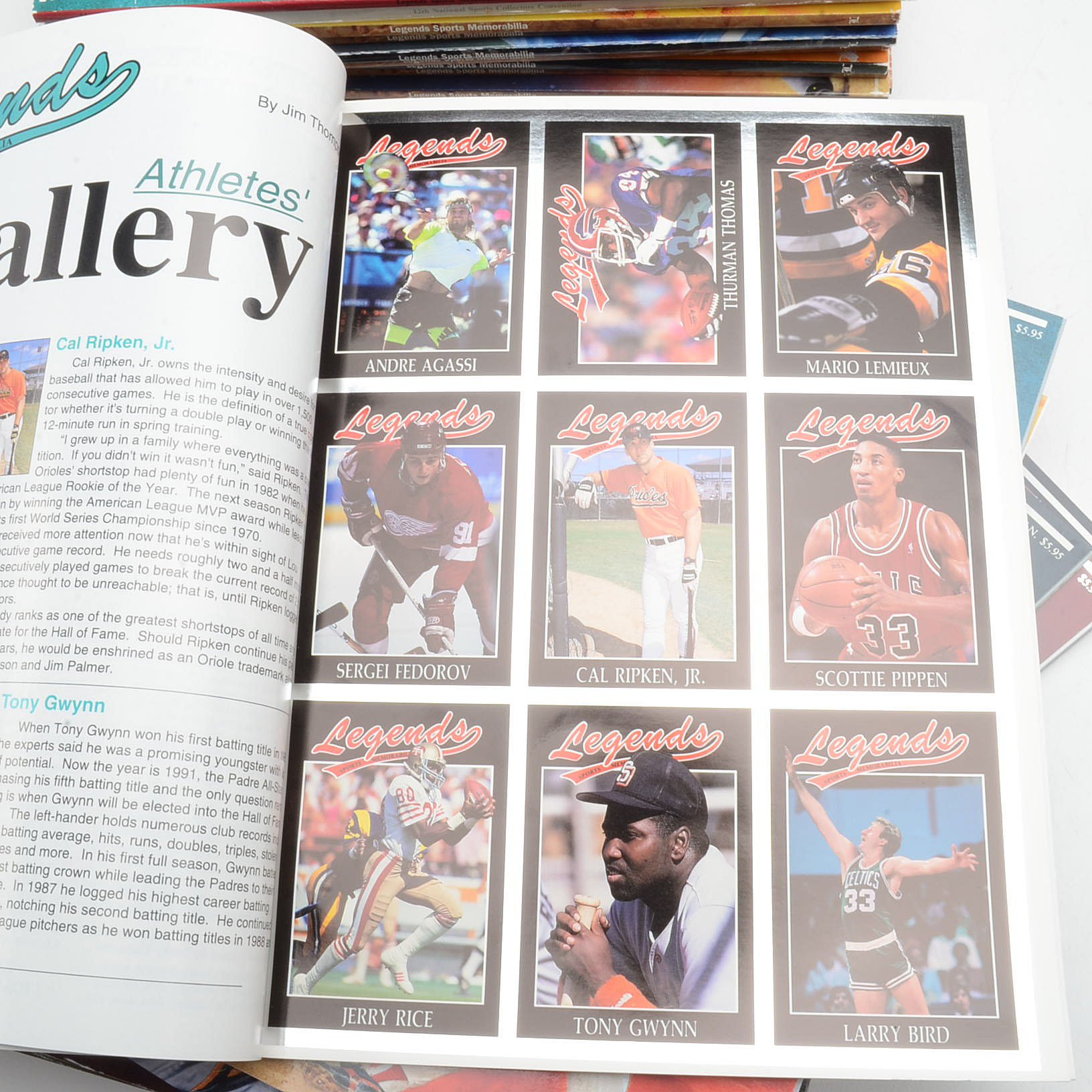 Twenty-Five 1990s "Legendary Sports Memorabilia" Publications With Cards