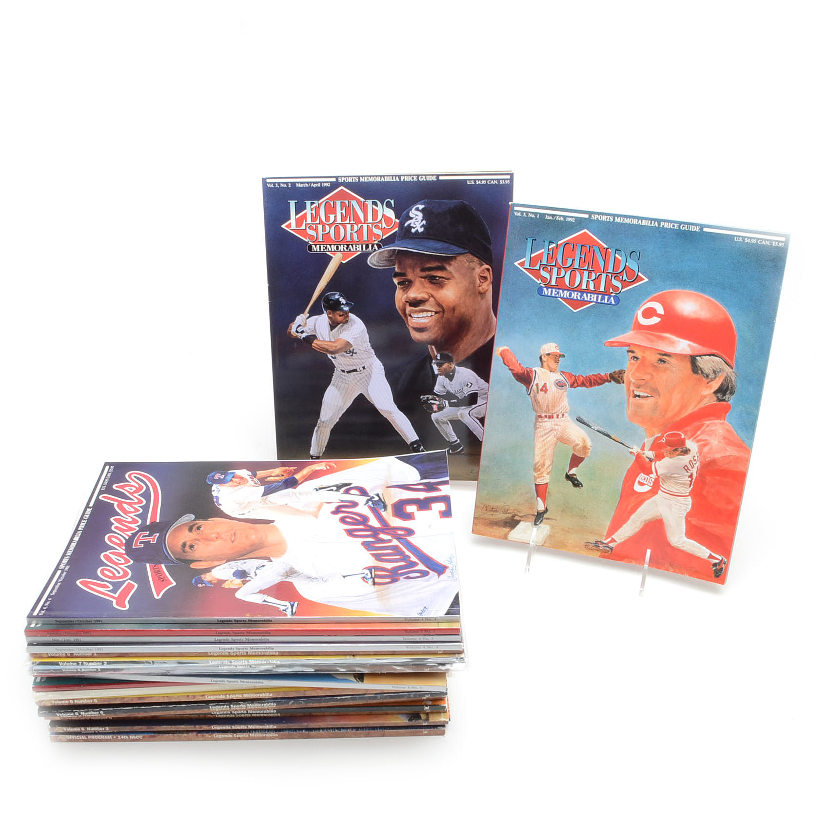 Twenty-Five 1990s "Legendary Sports Memorabilia" Publications With Cards