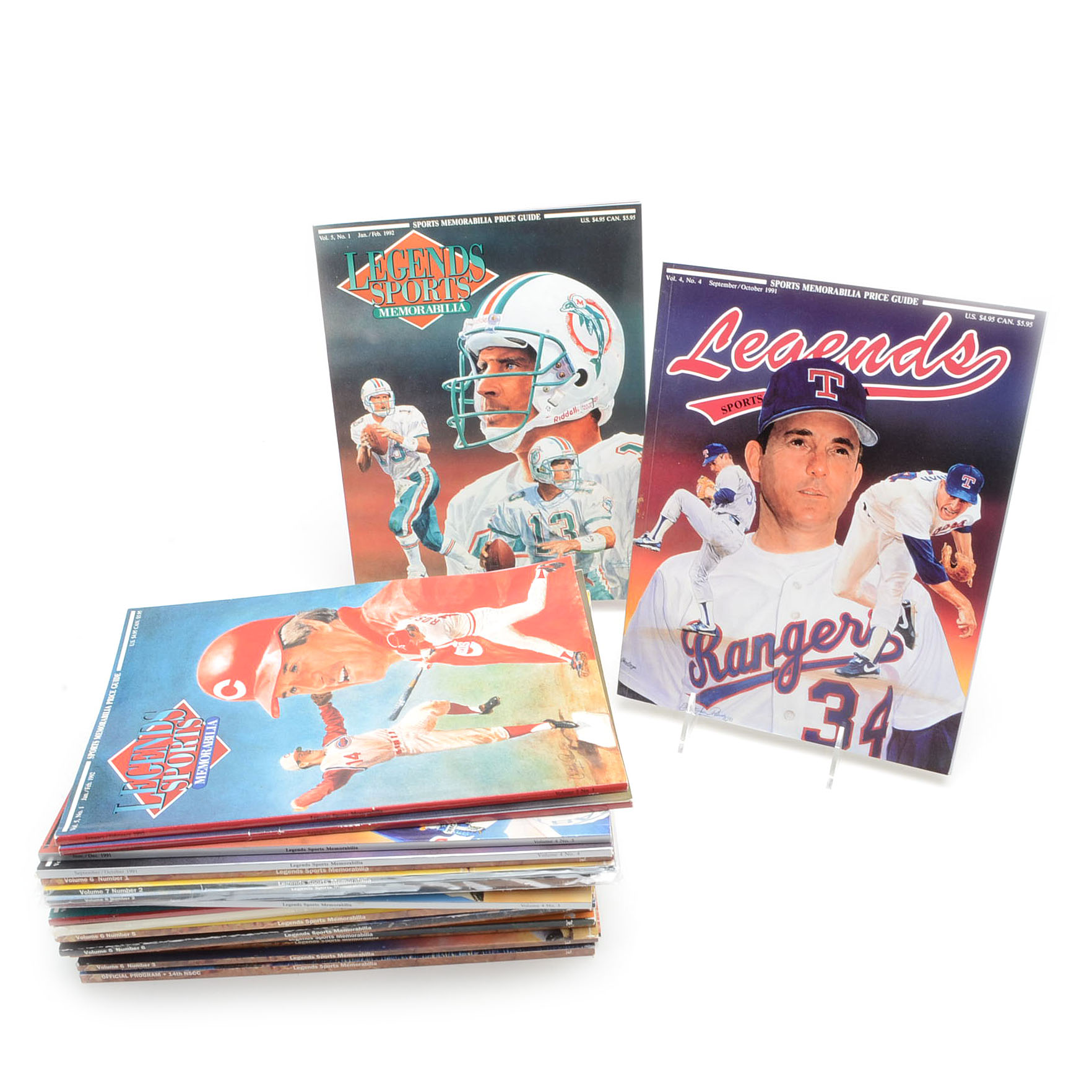Twenty-Five 1990s "Legendary Sports Memorabilia" Publications With Cards