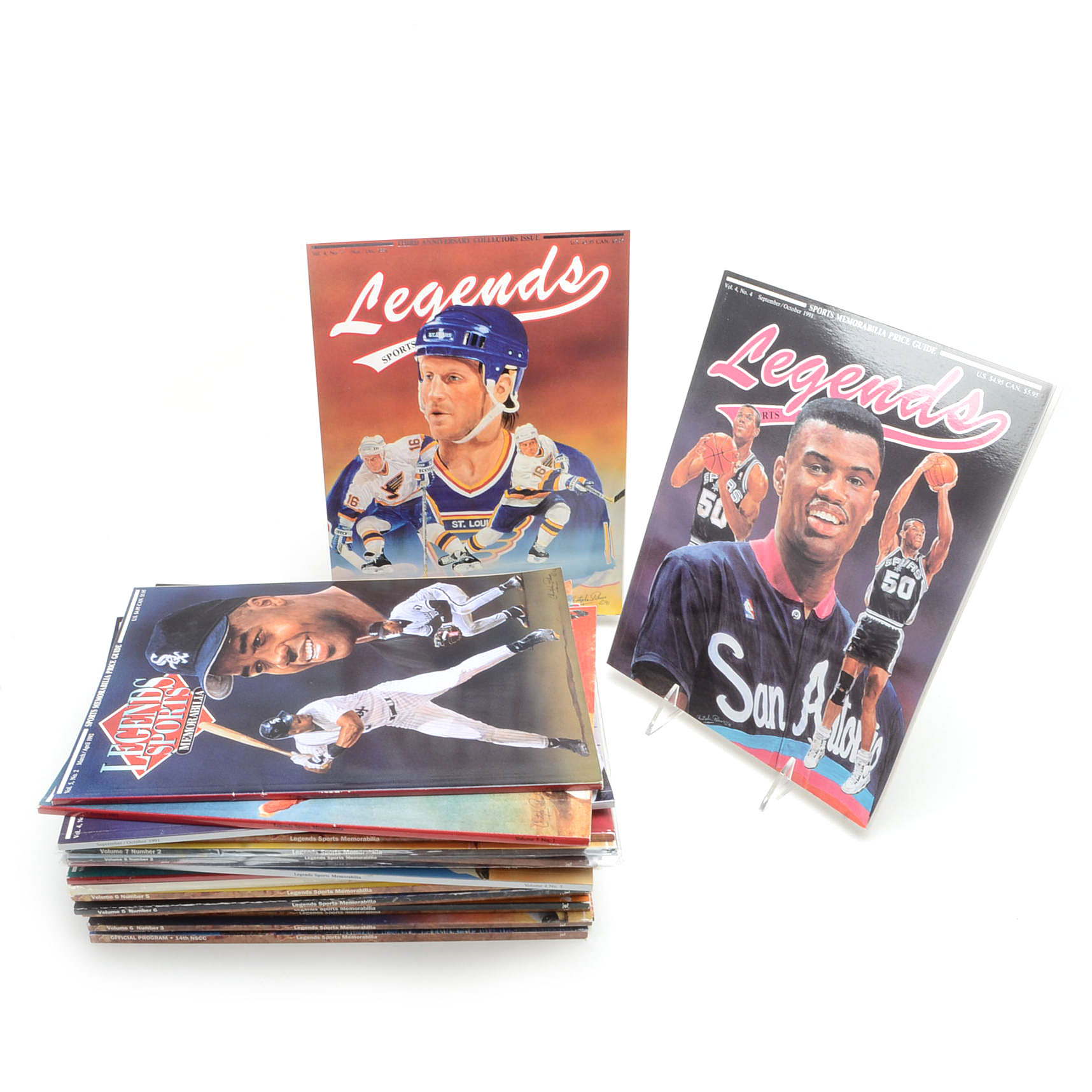 Twenty-Five 1990s "Legendary Sports Memorabilia" Publications With Cards