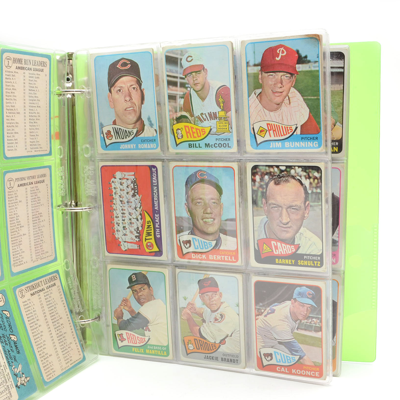 1965 Topps Baseball Cards In Binder With HOF Players