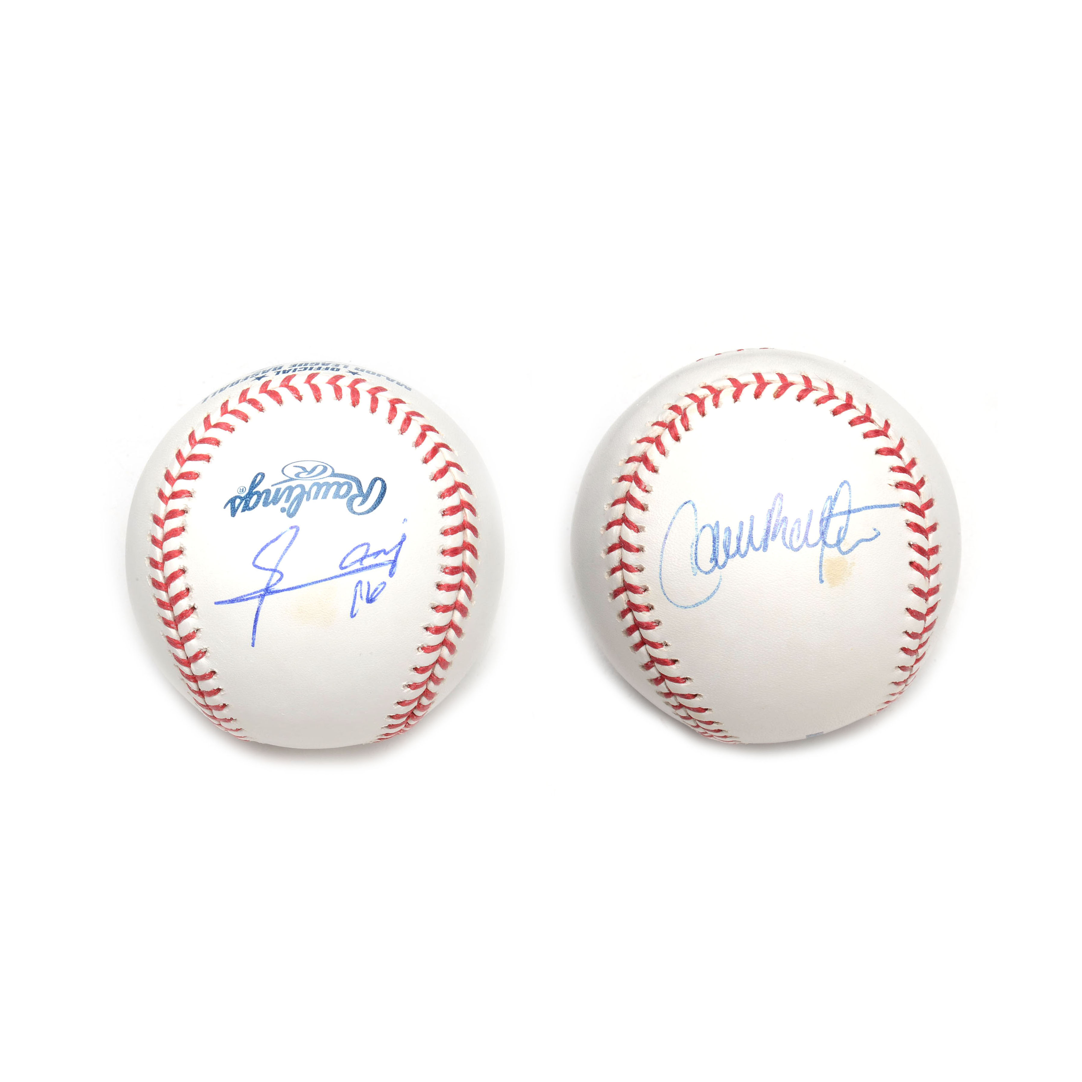 Carlos Beltran and Edgar Renteria Signed Rawlings ML Baseballs