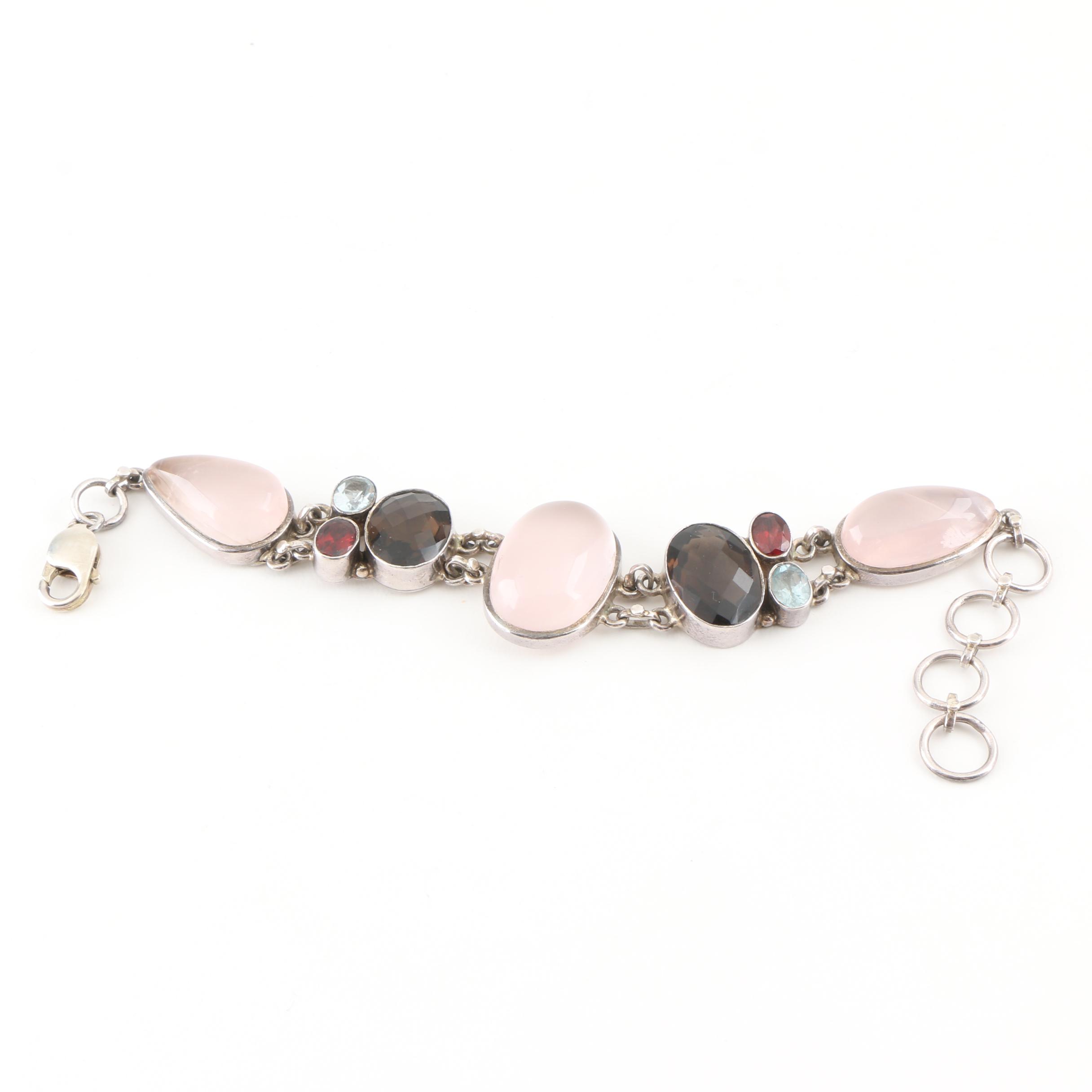 Sterling Silver and Multi-Gemstone Bracelet