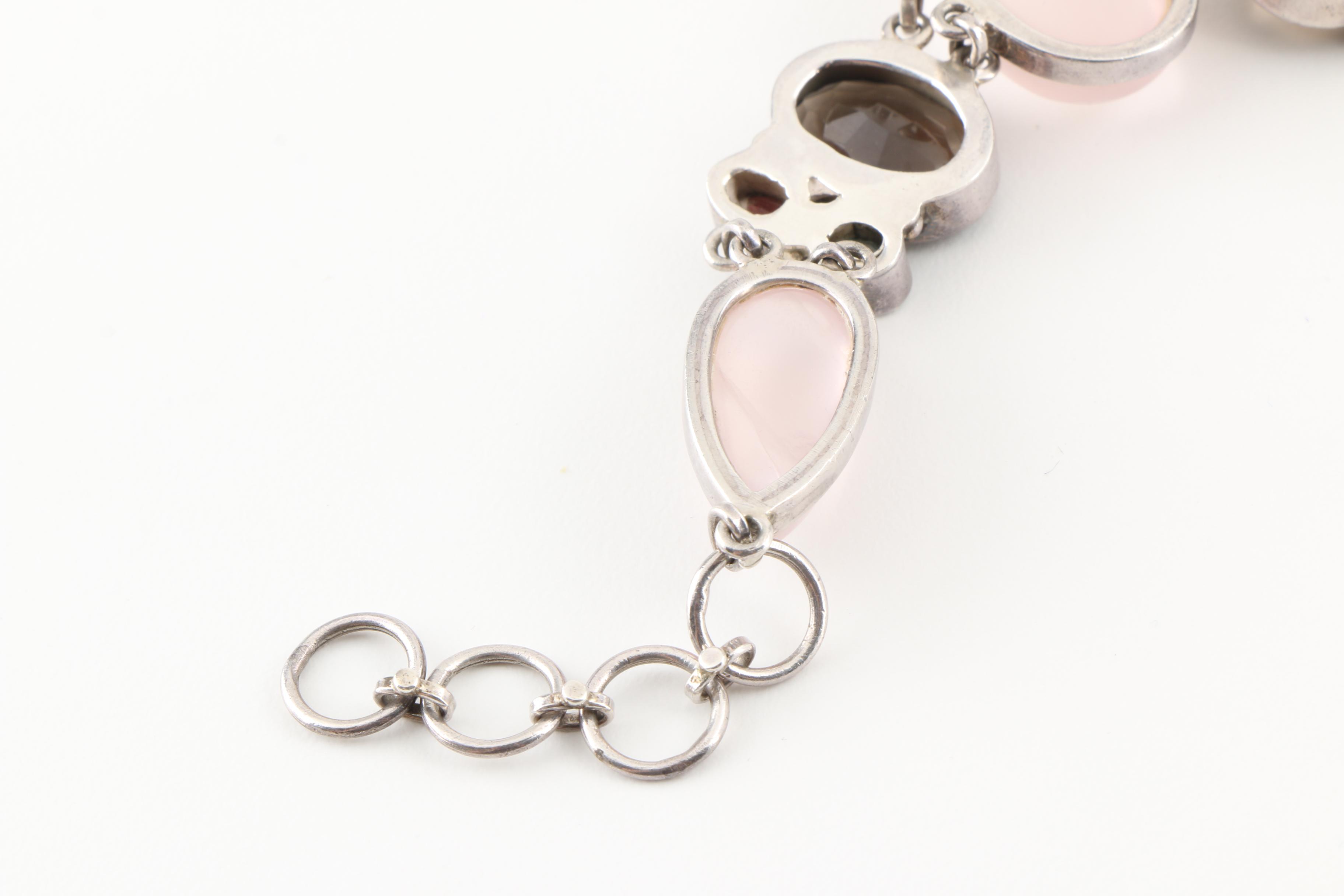 Sterling Silver and Multi-Gemstone Bracelet