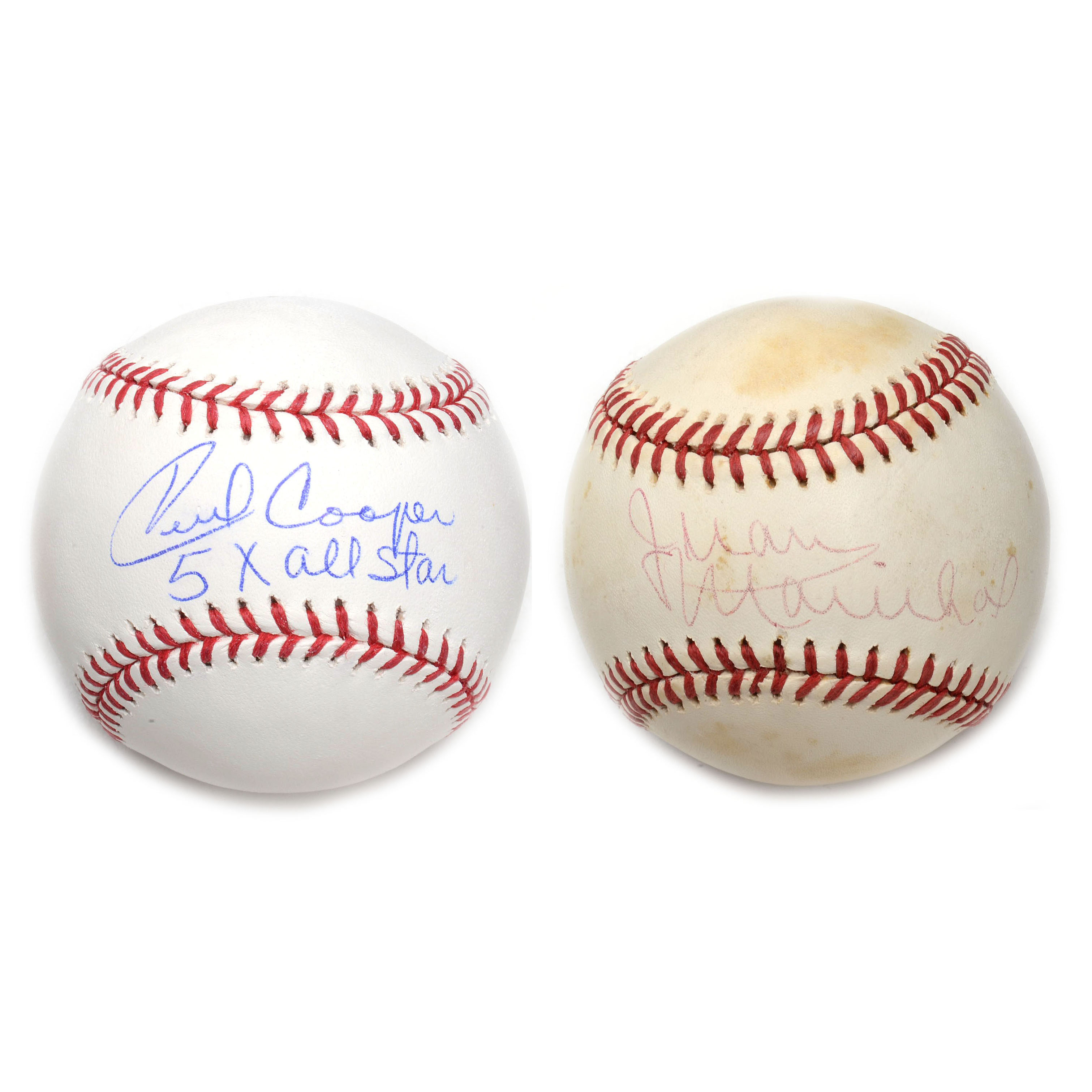 Marichal and Cooper Signed Baseballs