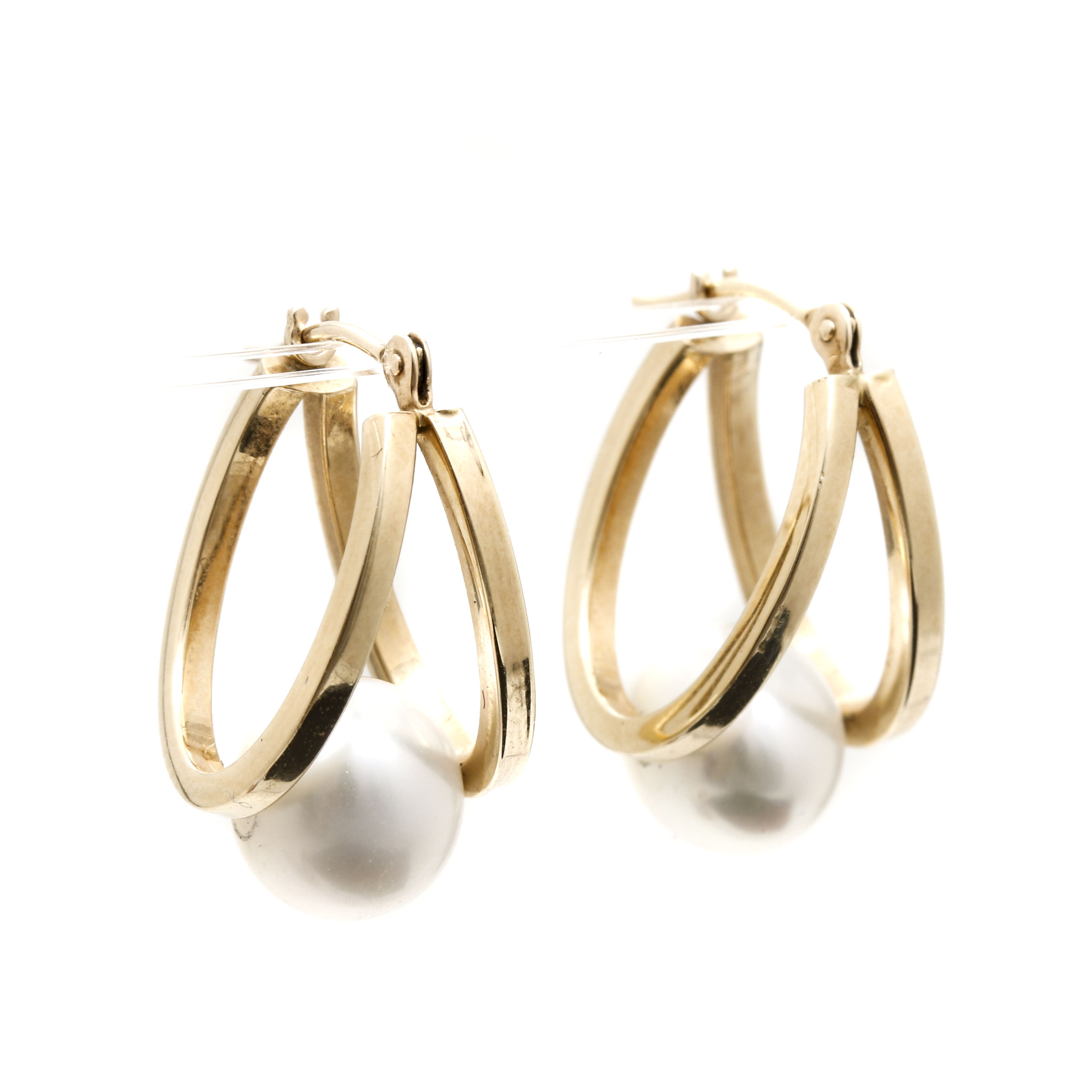 Jacmel Jewelry Inc. 14K Yellow Gold Cultured Pearl Earrings