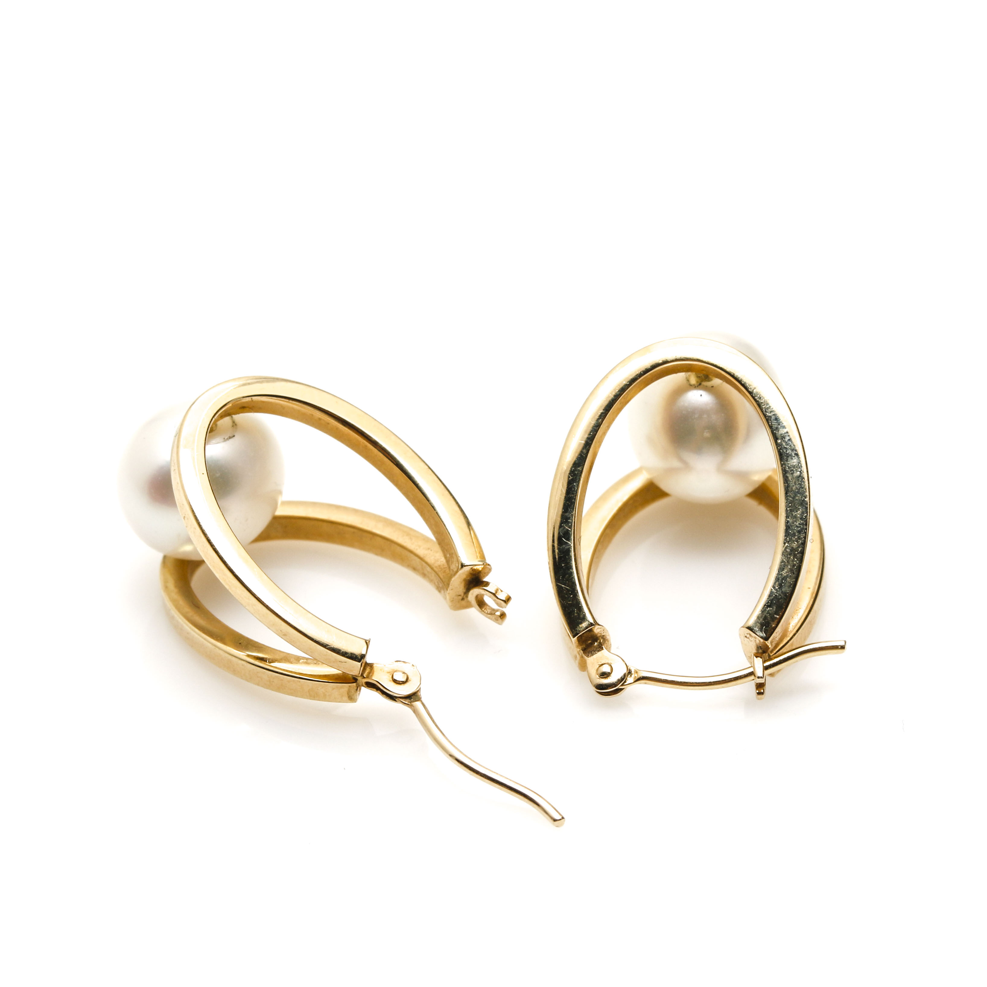 Jacmel Jewelry Inc. 14K Yellow Gold Cultured Pearl Earrings