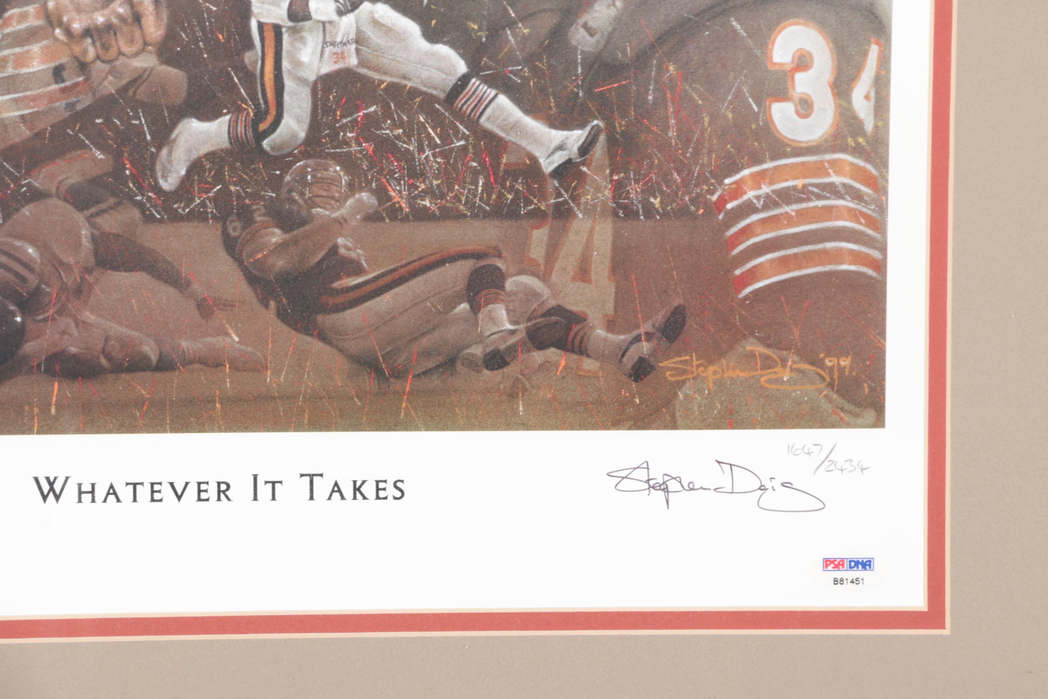 Walter Payton Signed Limited Edition Lithograph  "Whatever It Takes"
