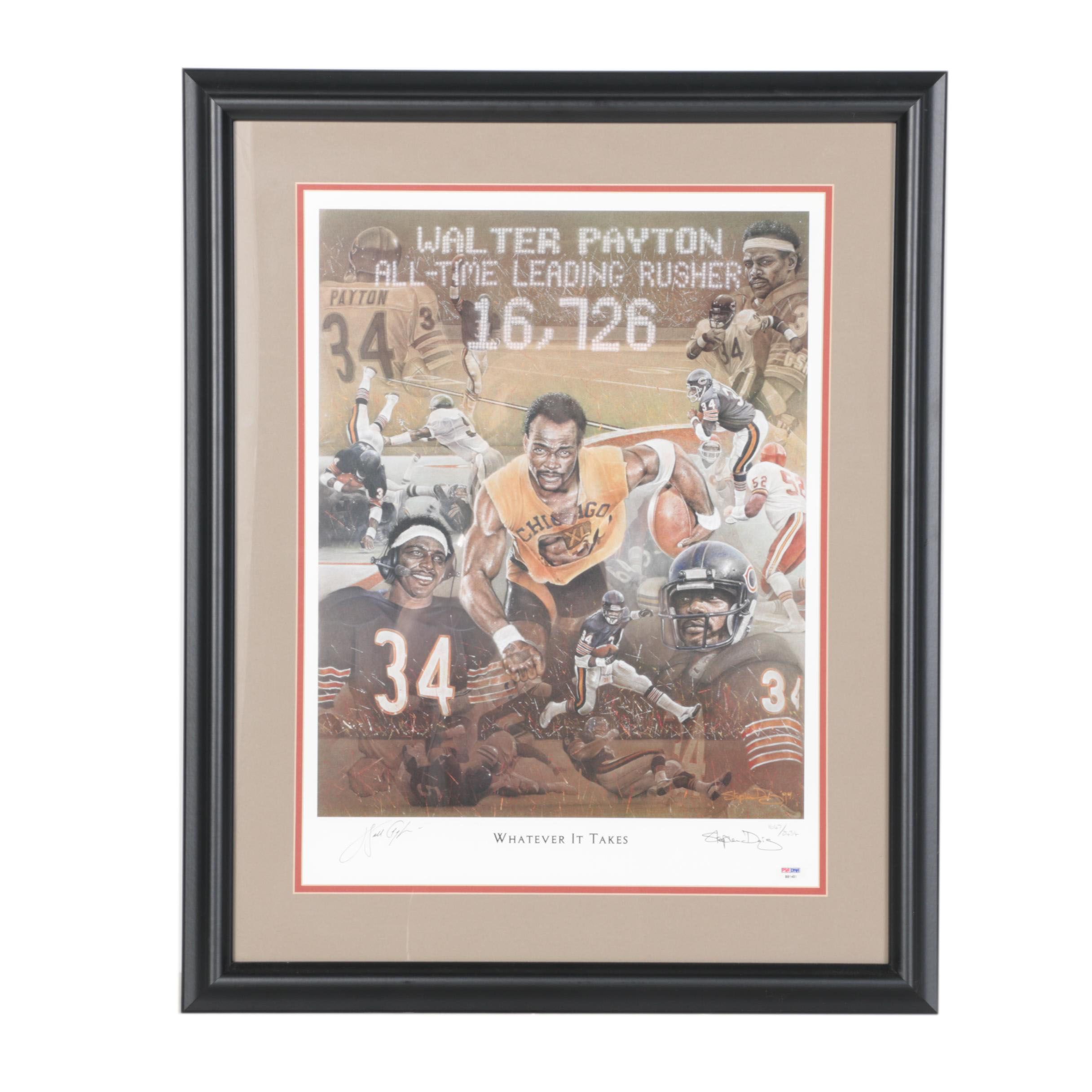 Walter Payton Signed Limited Edition Lithograph  "Whatever It Takes"