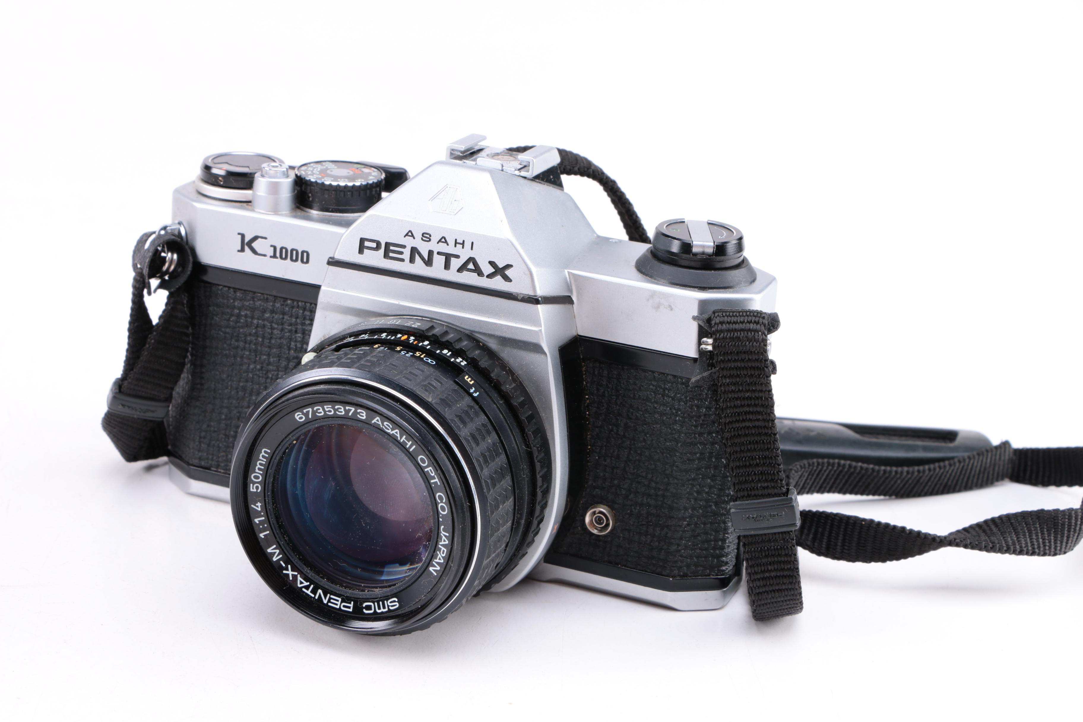 Pentax K1000 35MM Film Camera, Lenses, External Flash and Accessories