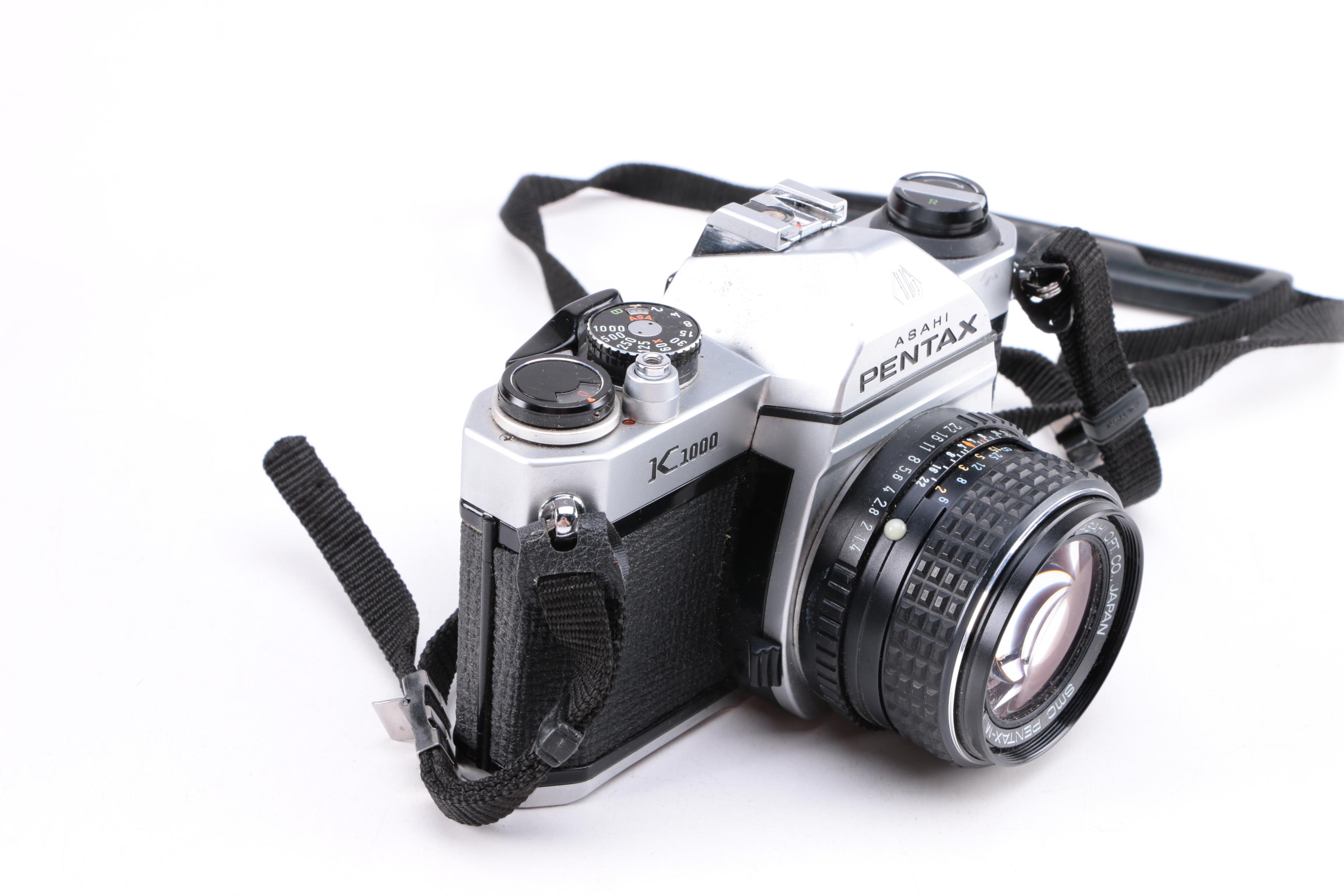 Pentax K1000 35MM Film Camera, Lenses, External Flash and Accessories