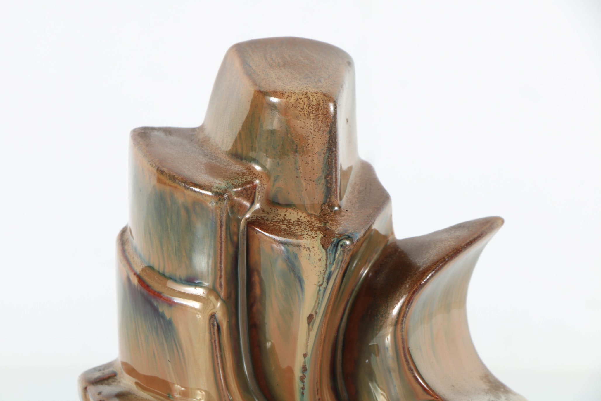 Fulper Ceramic Ship Bookend