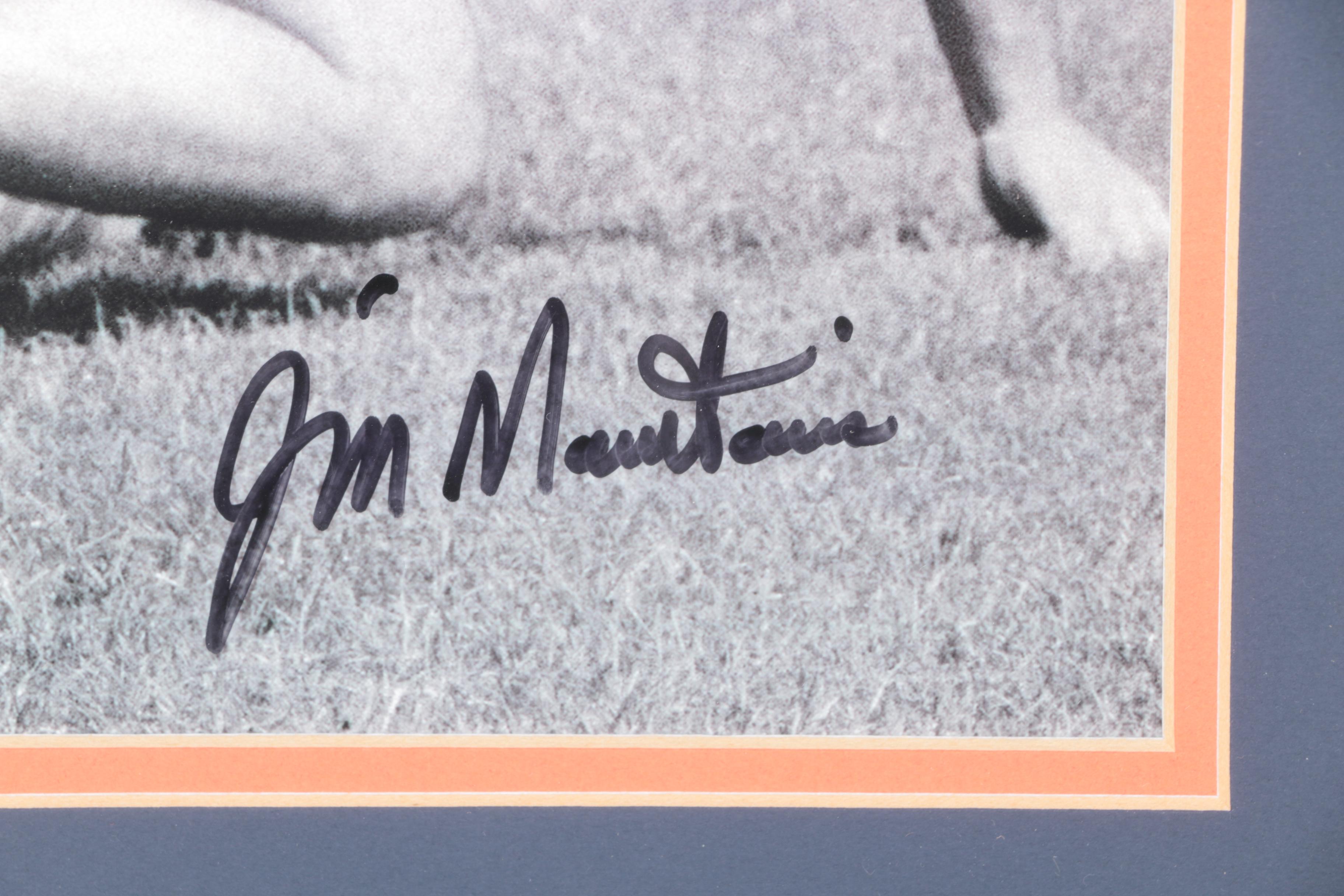 Walter Payton Football Card Display With Photographer-Signed "Pantsing" Photo
